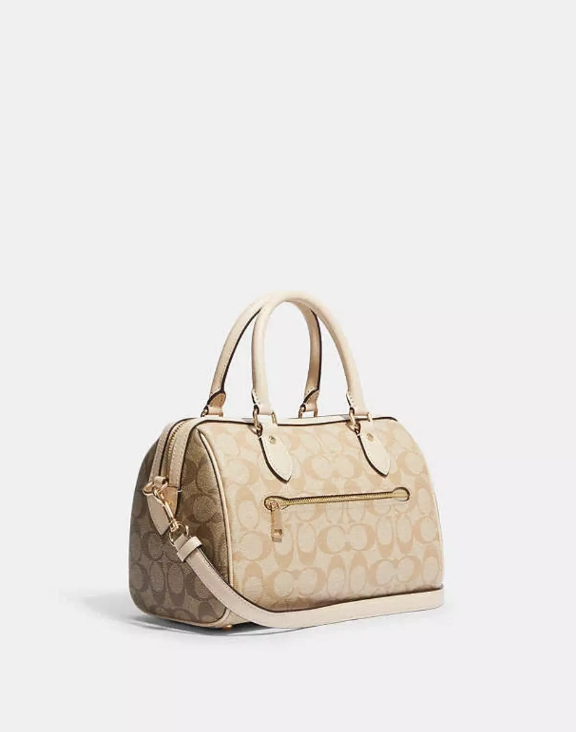Coach Rowan Satchel Bag In Signature Canvas in light khaki 3