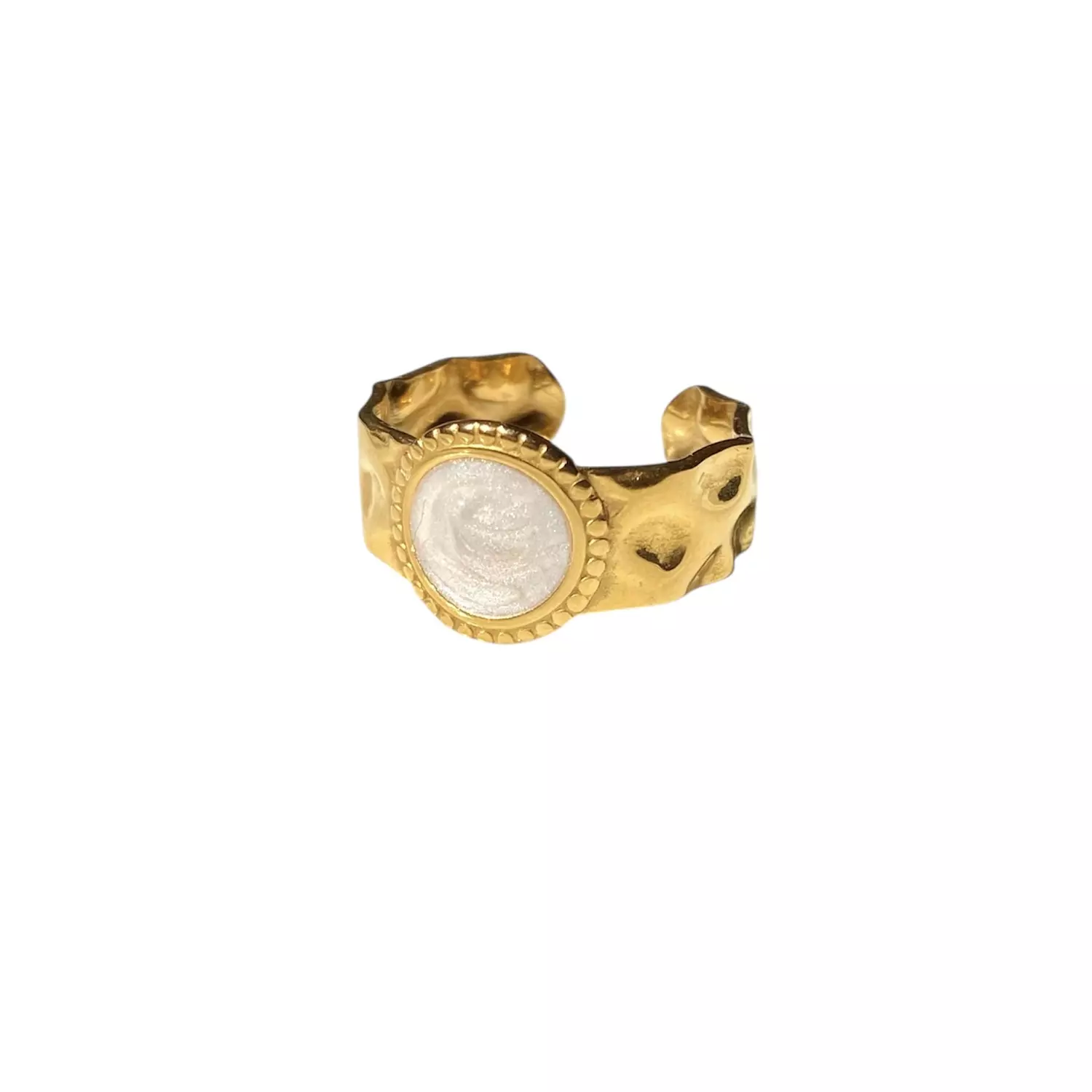 Molten Pearl stainless steel Ring 1
