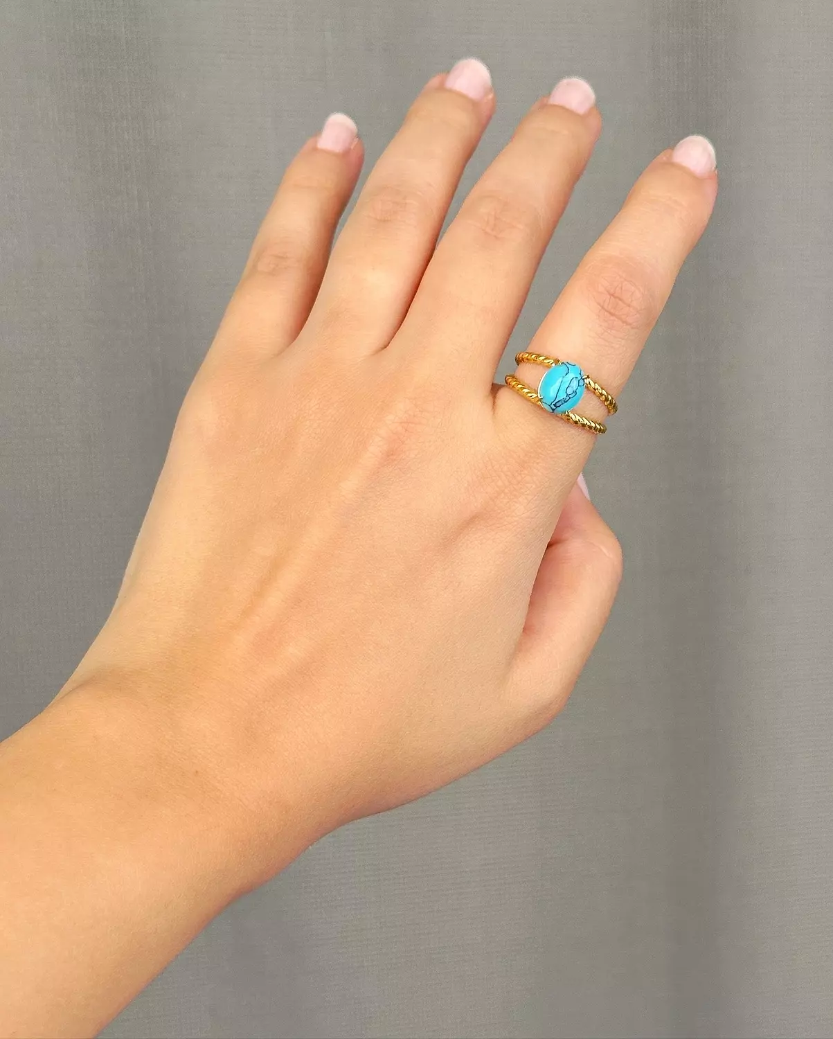 Turquoise Lotus Ring image