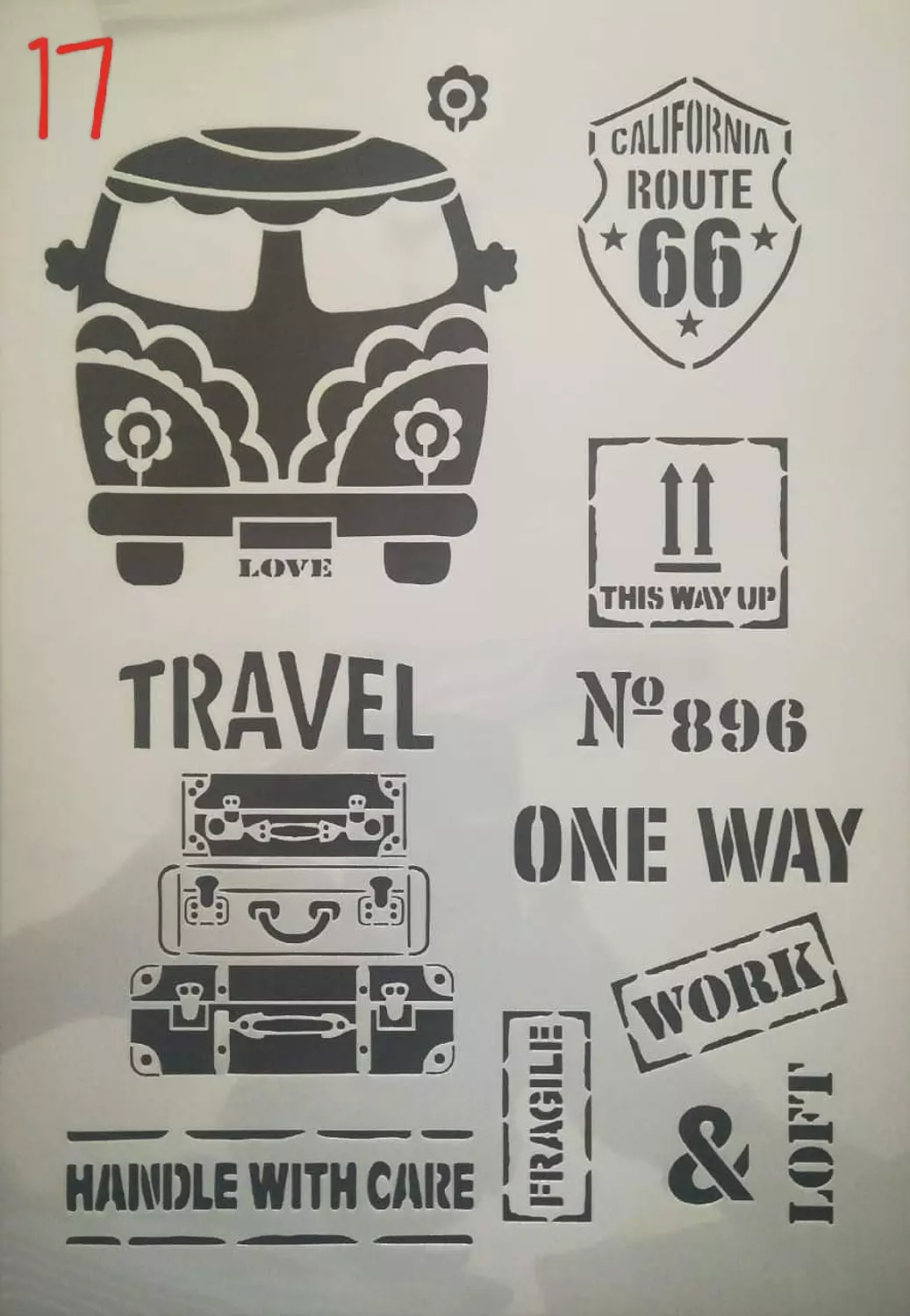 استنسل مفرغ (اشكال مختلفة) Stencils(Different forms) A4 14