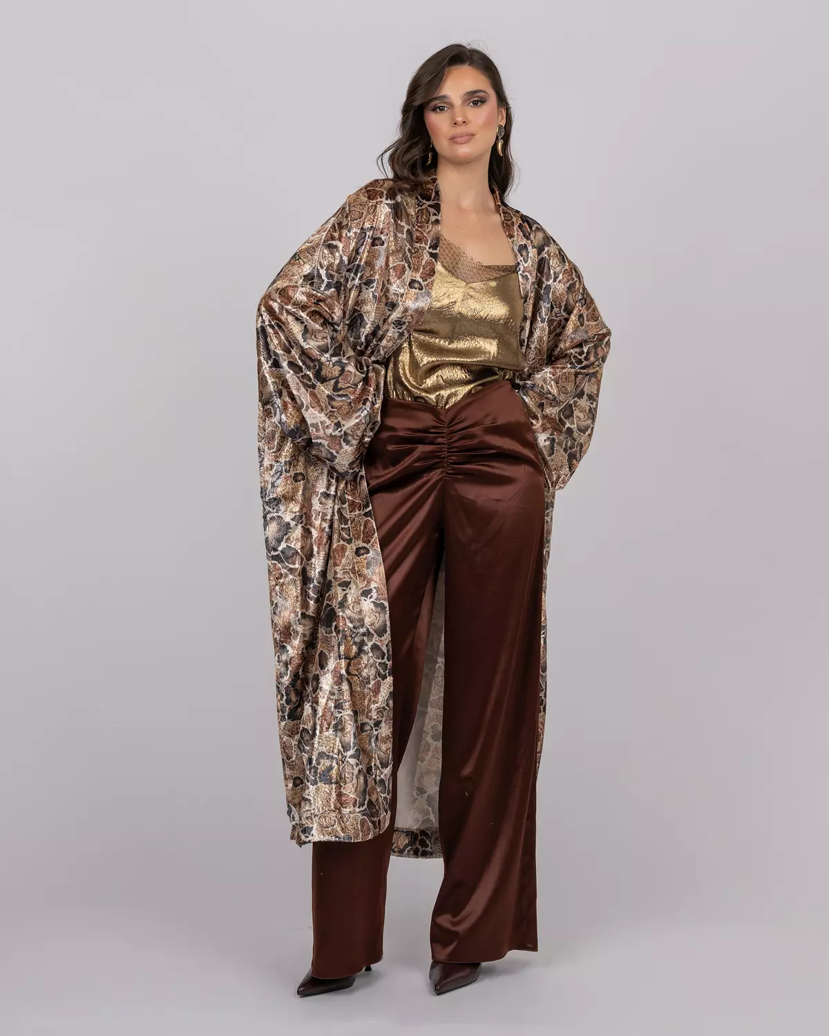 Silk Velvet Leopard Print Maxi Kimono 4