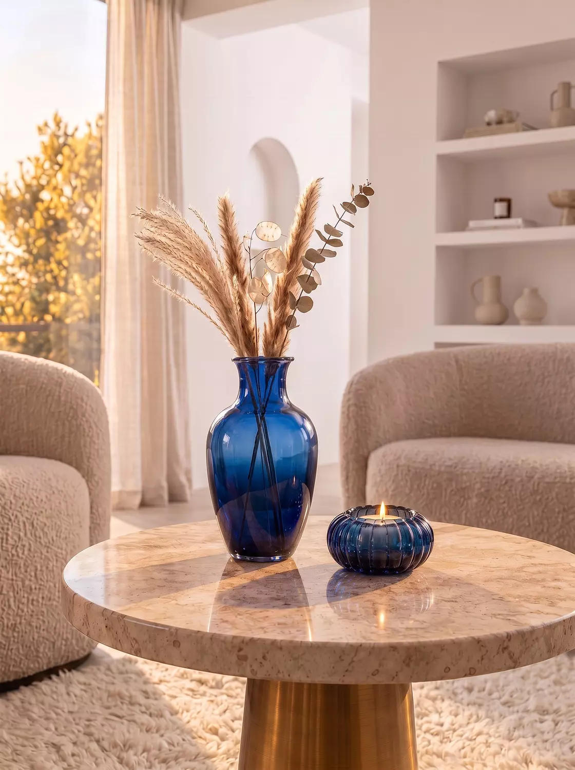 Pyrex glass vase and candle holder hover image