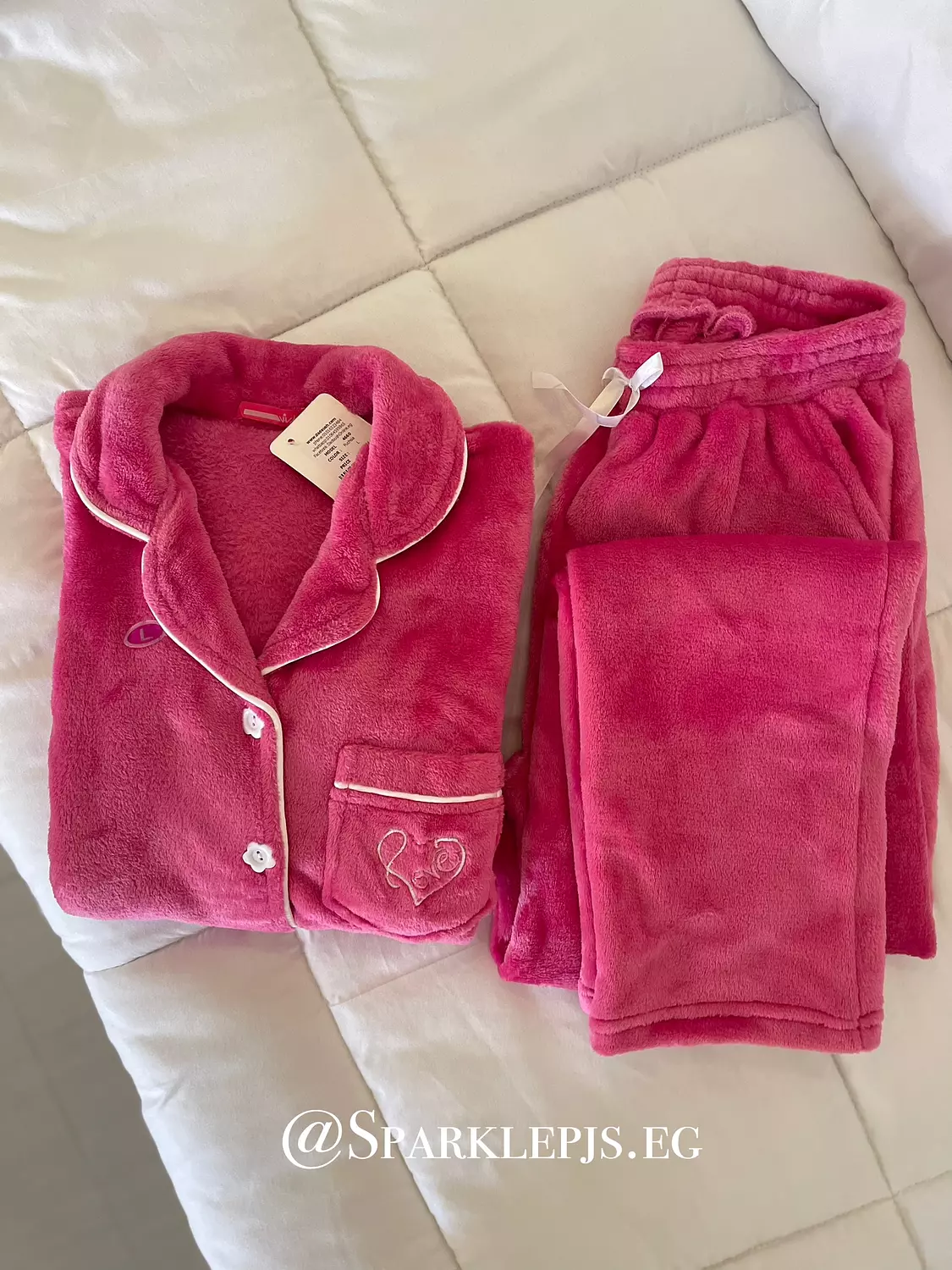 Pinky fur buttoned pajama