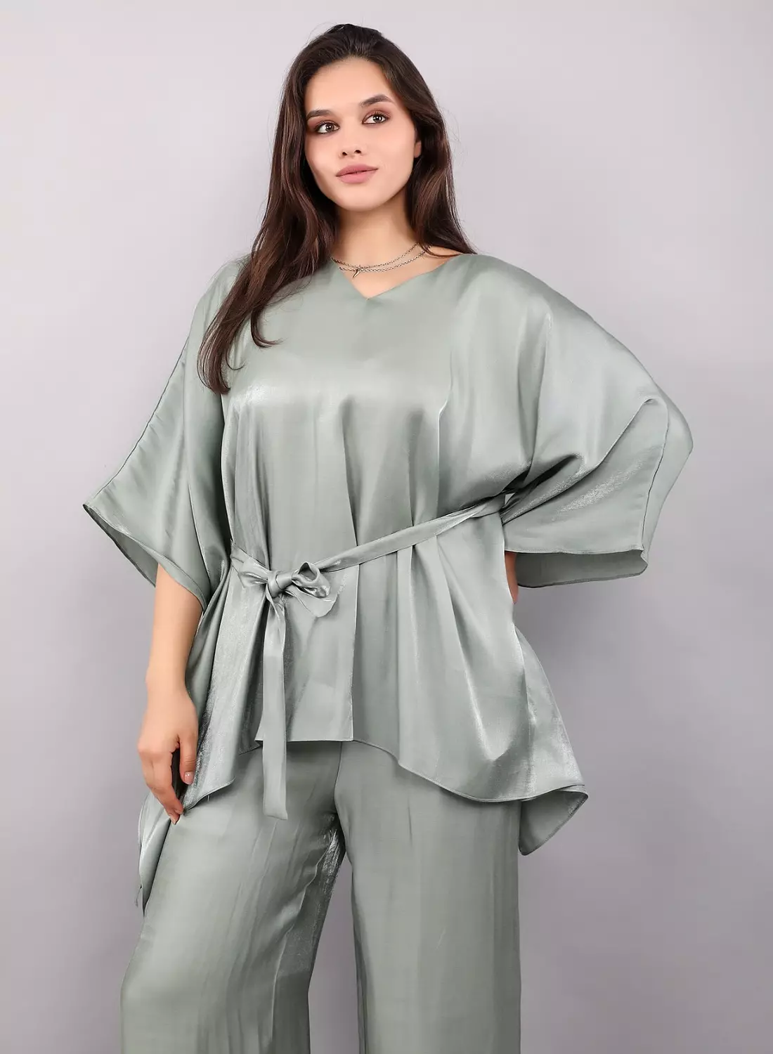 fluffy suit with belt 2