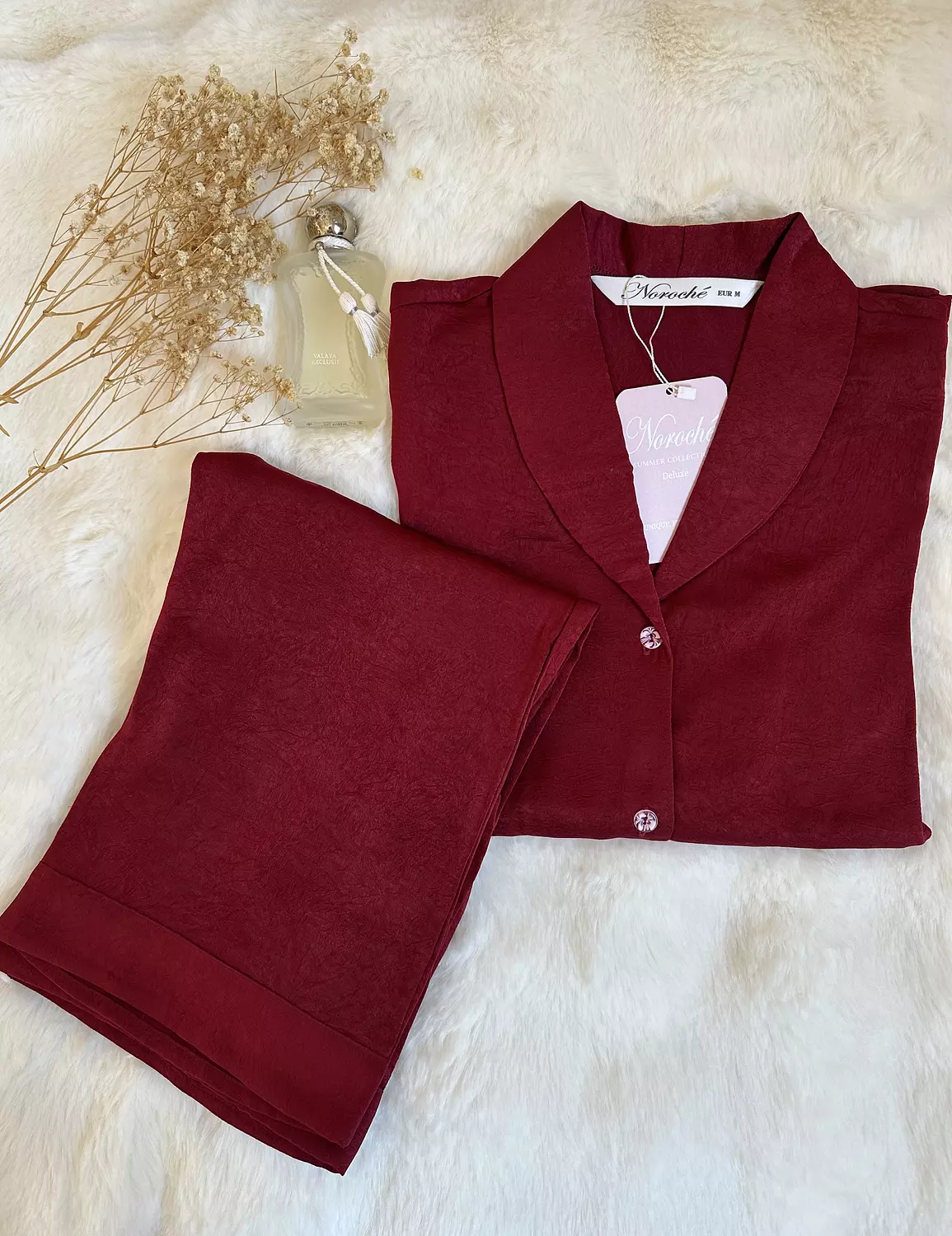 Ruby Crinkled Marble Effect pjs 1