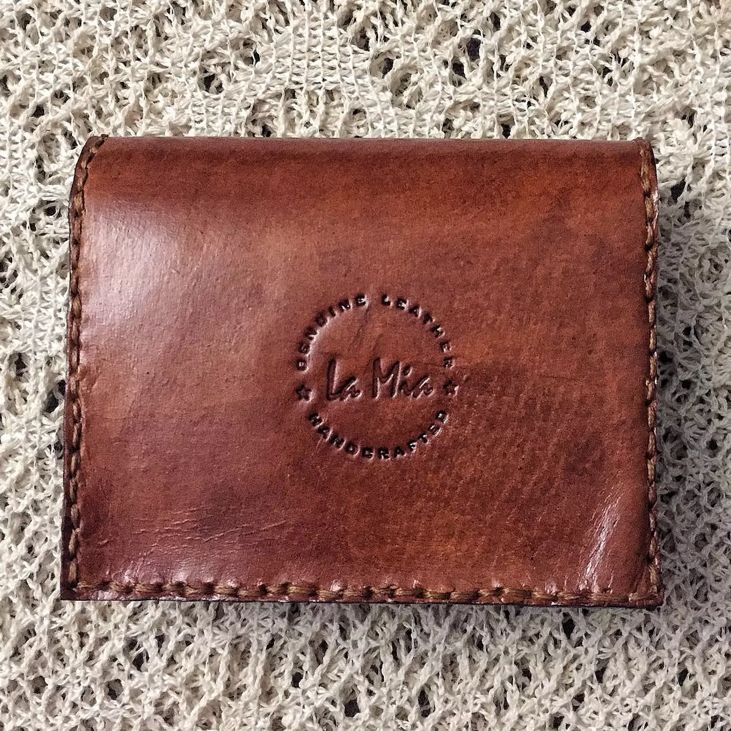 Floral tooled folded leather Wallet  6