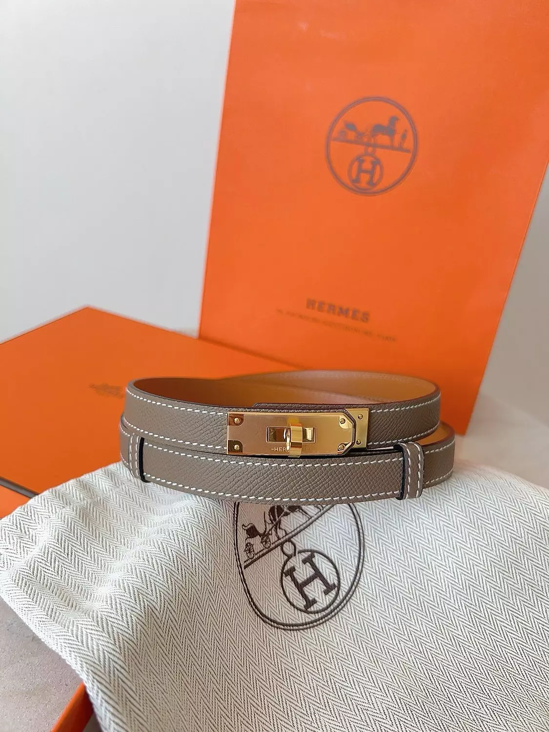 Hermes Belt Grey image