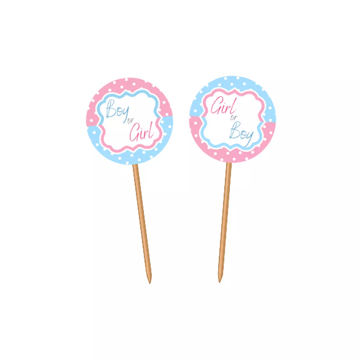 Gender Reveal Cupcake Toppers