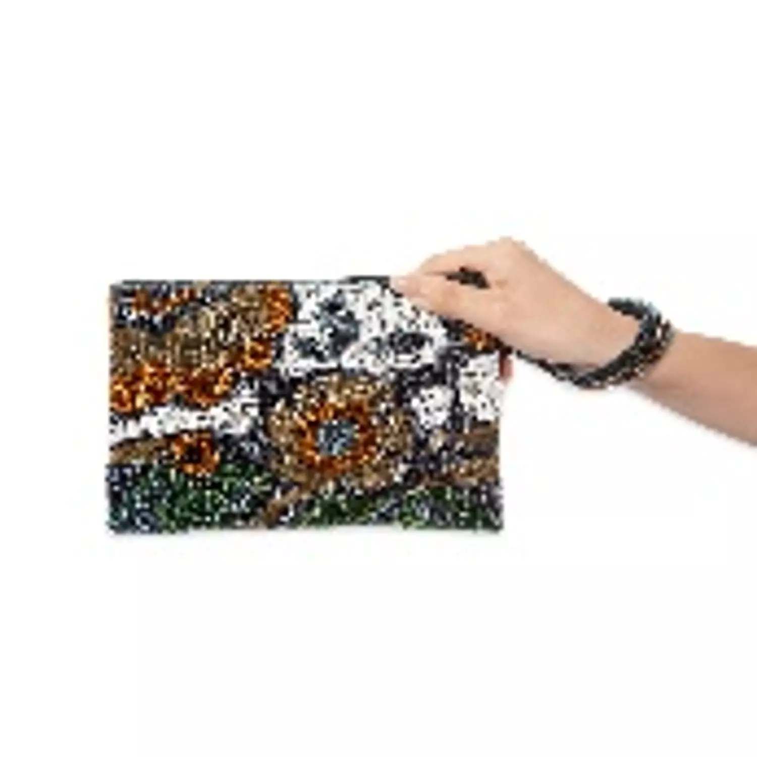 Gilded Garden” Floral Beaded Clutch image