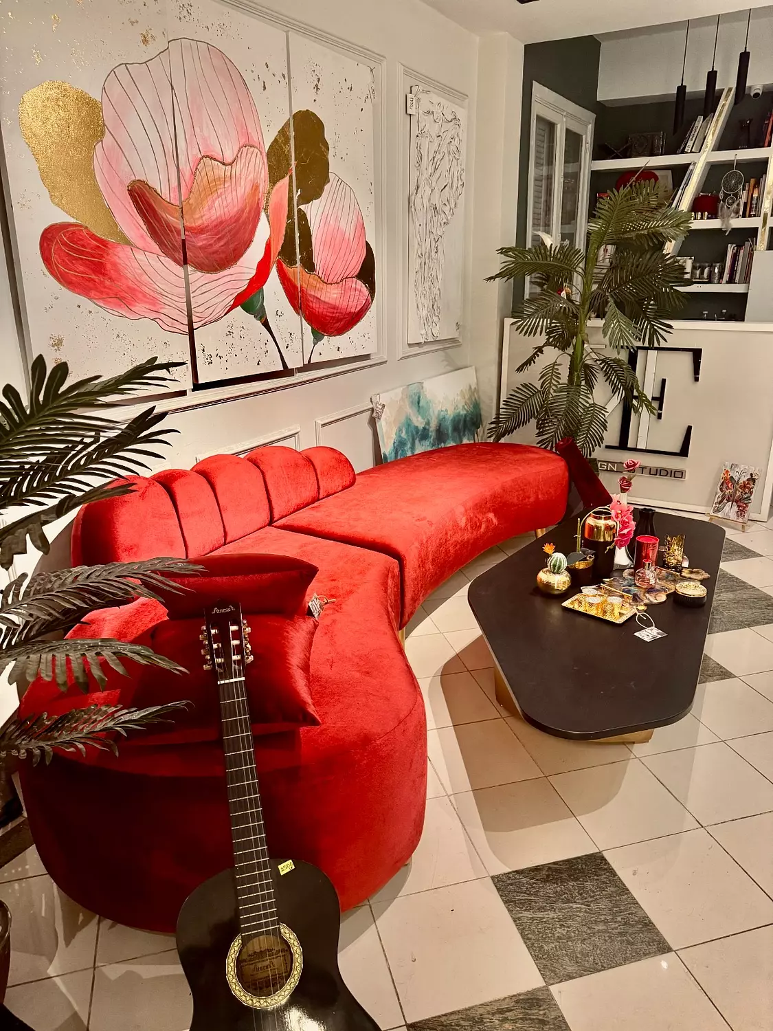 Organic shape wooden table image