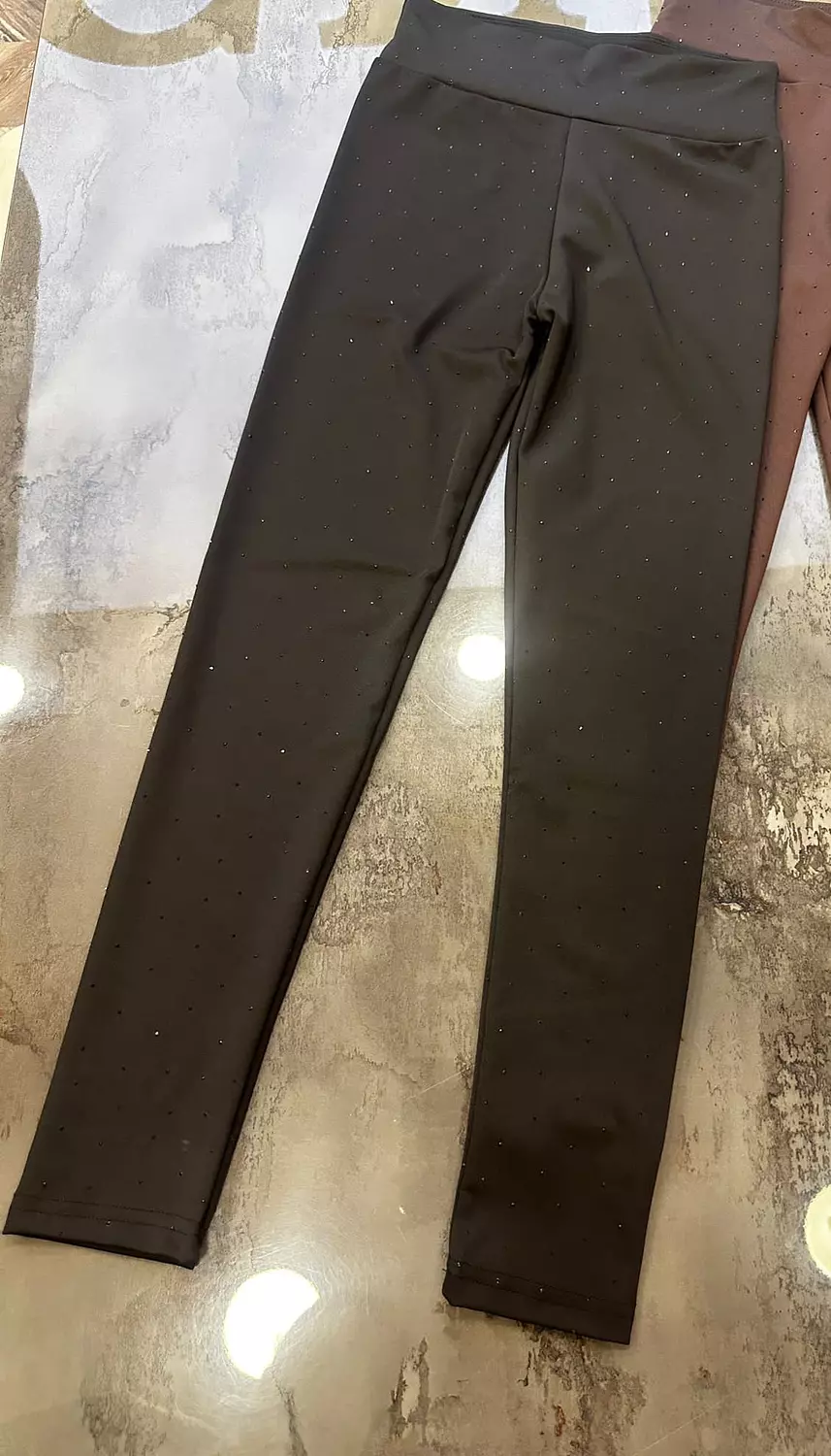 Black shaper pants with rhinestones  hover image