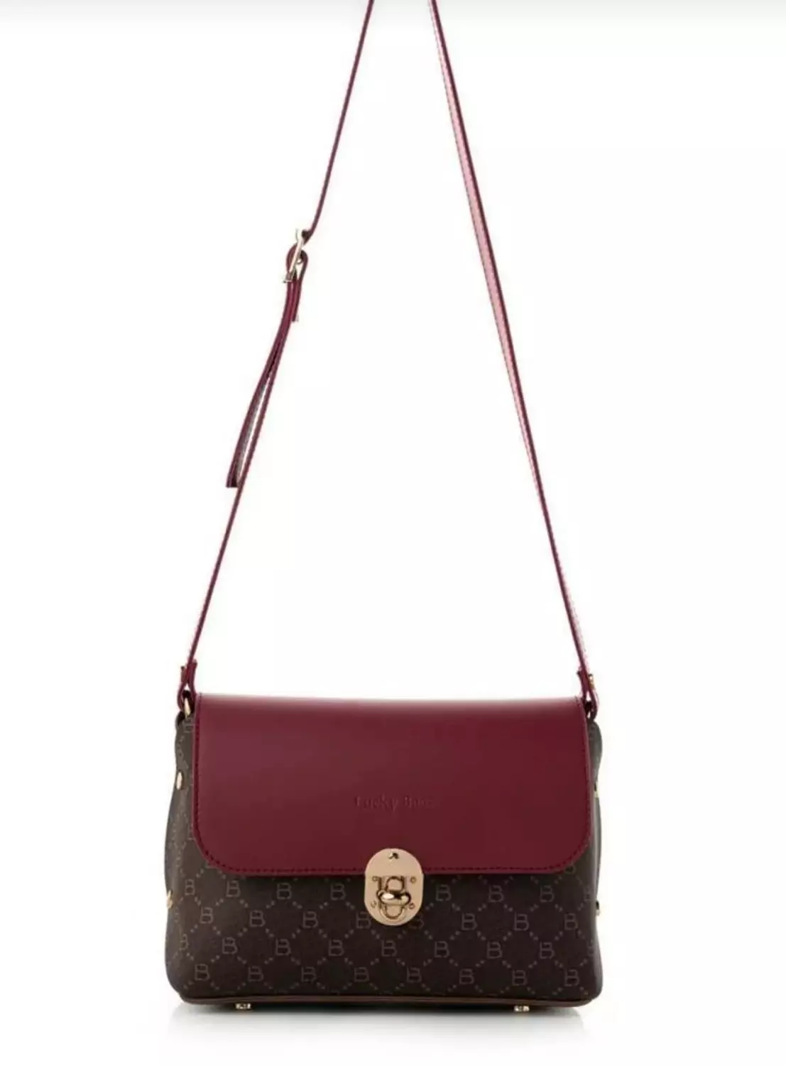 Burgundy & Brown Signature Bag hover image