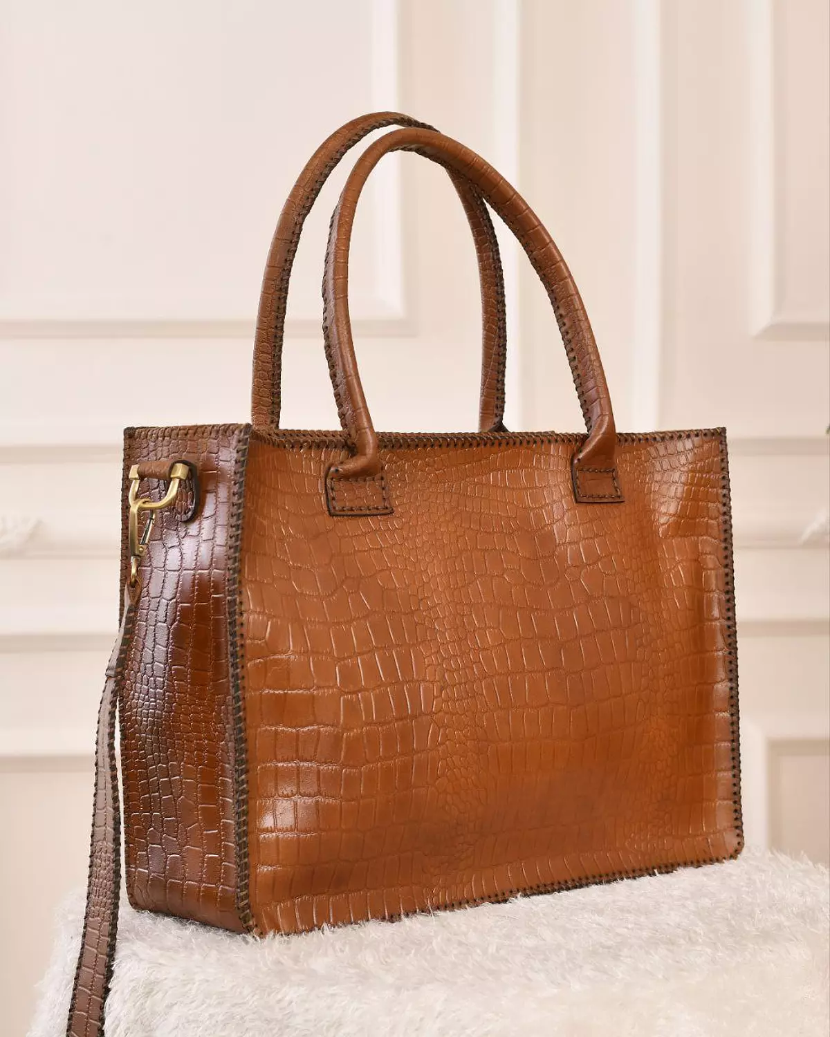 brown tote bag hover image