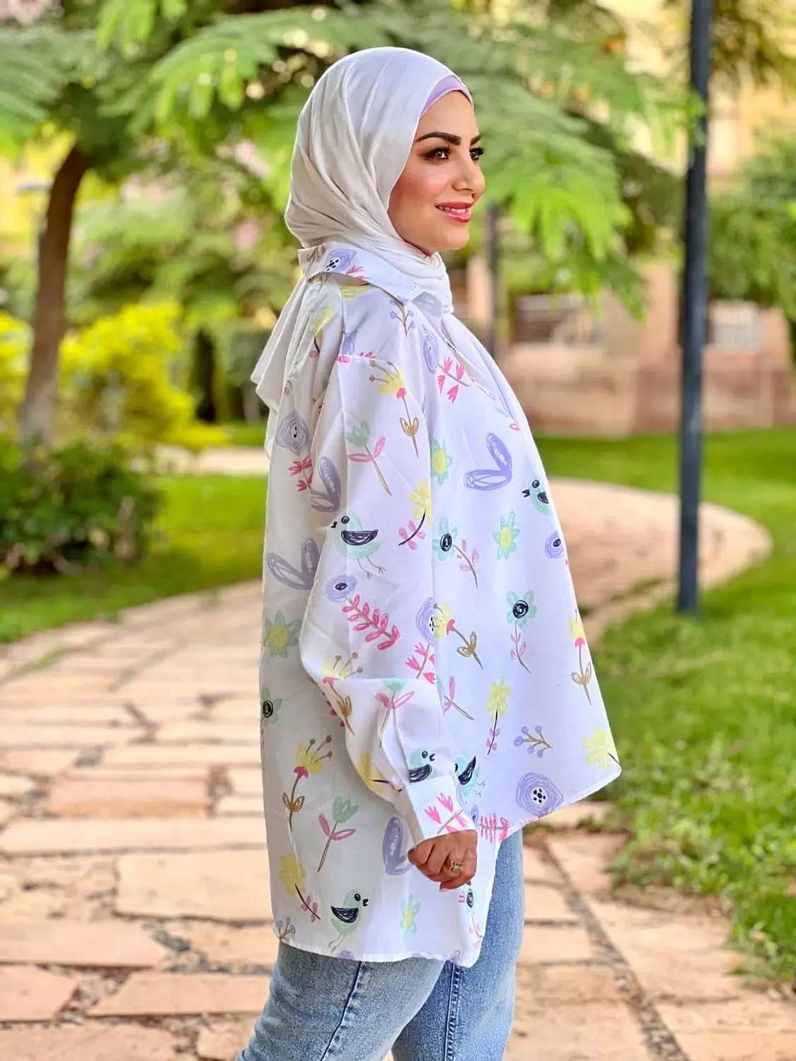 Printed Poplin Shirt - Bird 2