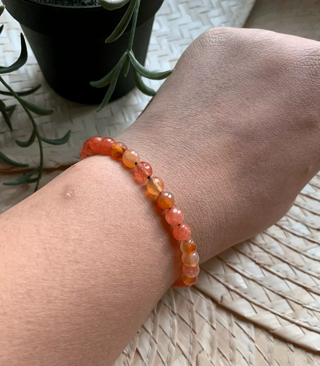 Small Agate "Orange"  Bracelet ( Stock ) image