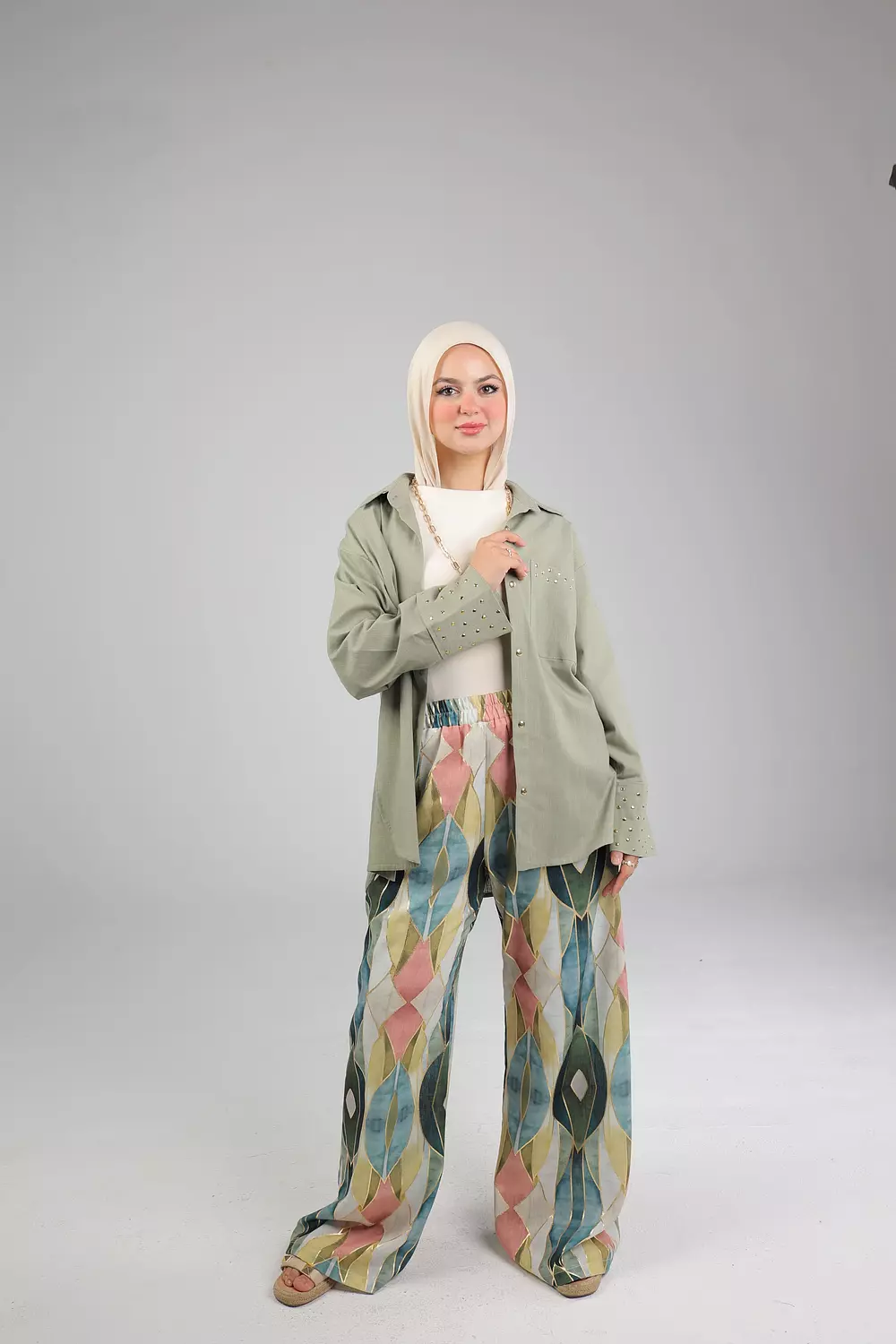 MOSAIC LINEN PANTS 6