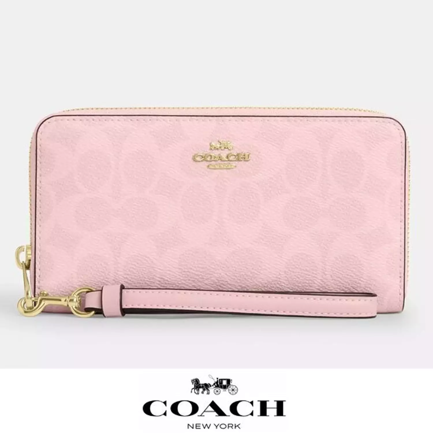 LONG ZIP AROUND WALLET IN powder pink image