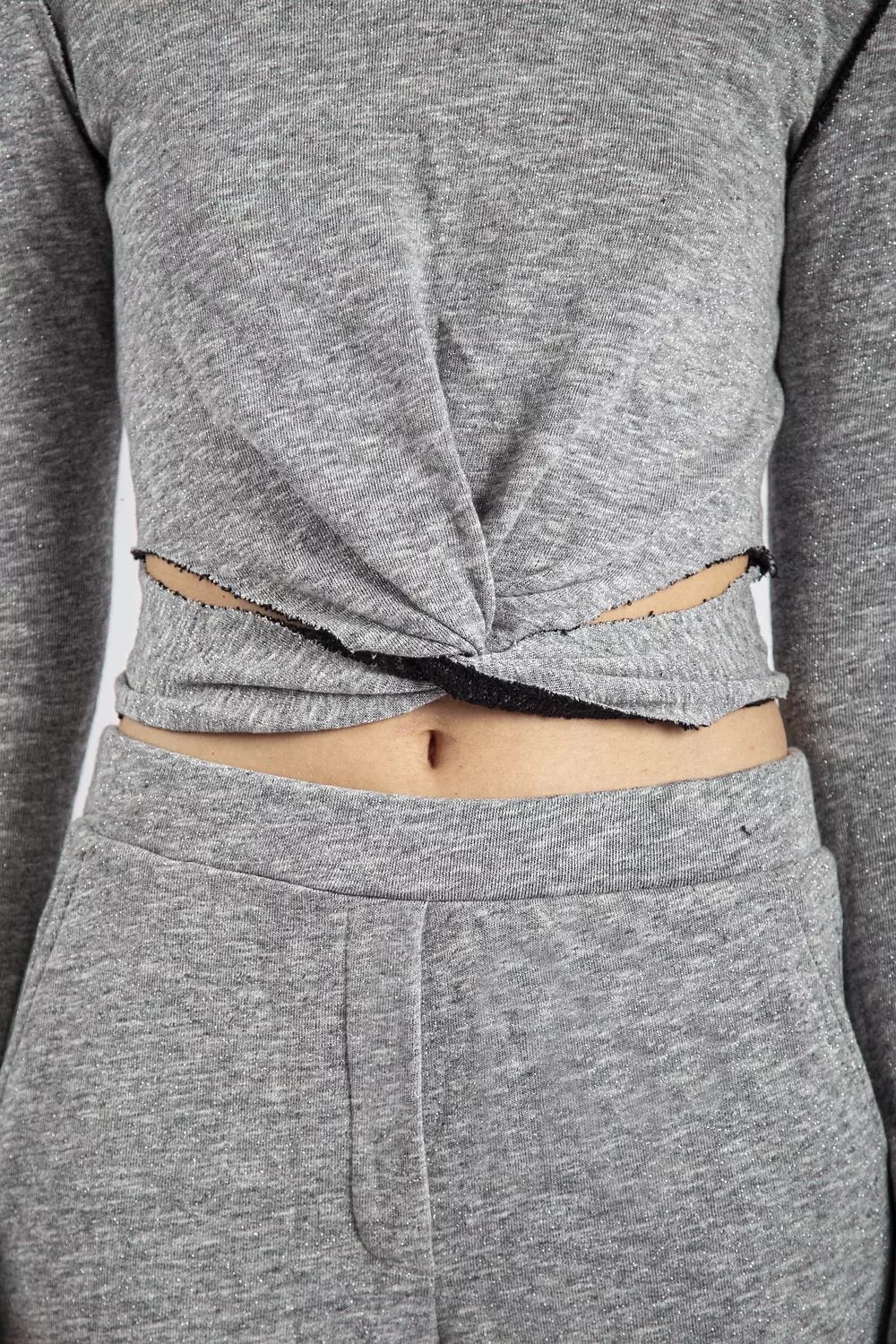 Grey Slit Pants and Backless Top Set 4