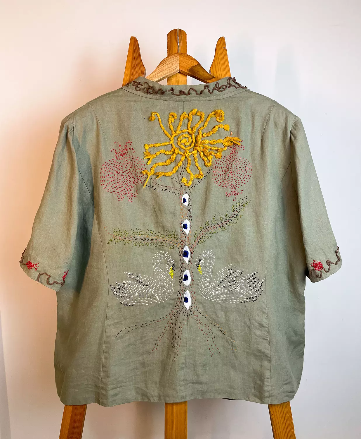 Hand-Embroidered Linen Blazer image