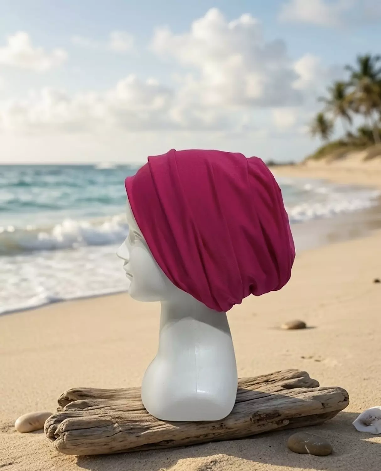 Double Layered Swimming Turban-Fuchsia image
