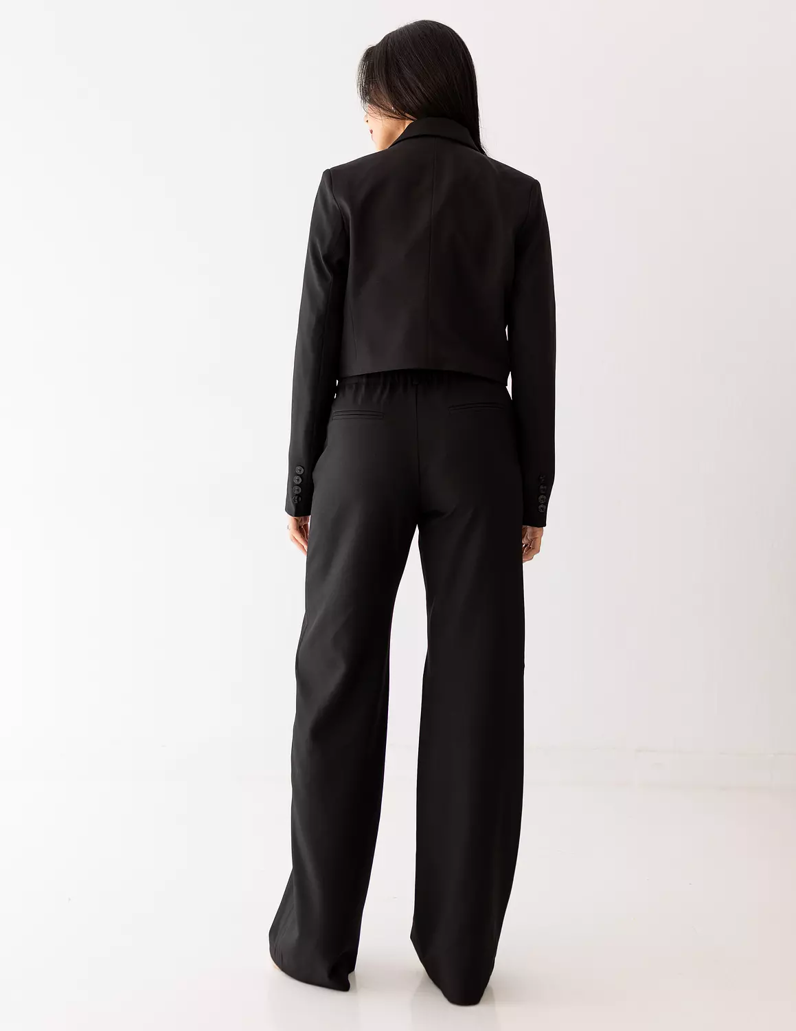 Black Icon Cropped Blazer  2