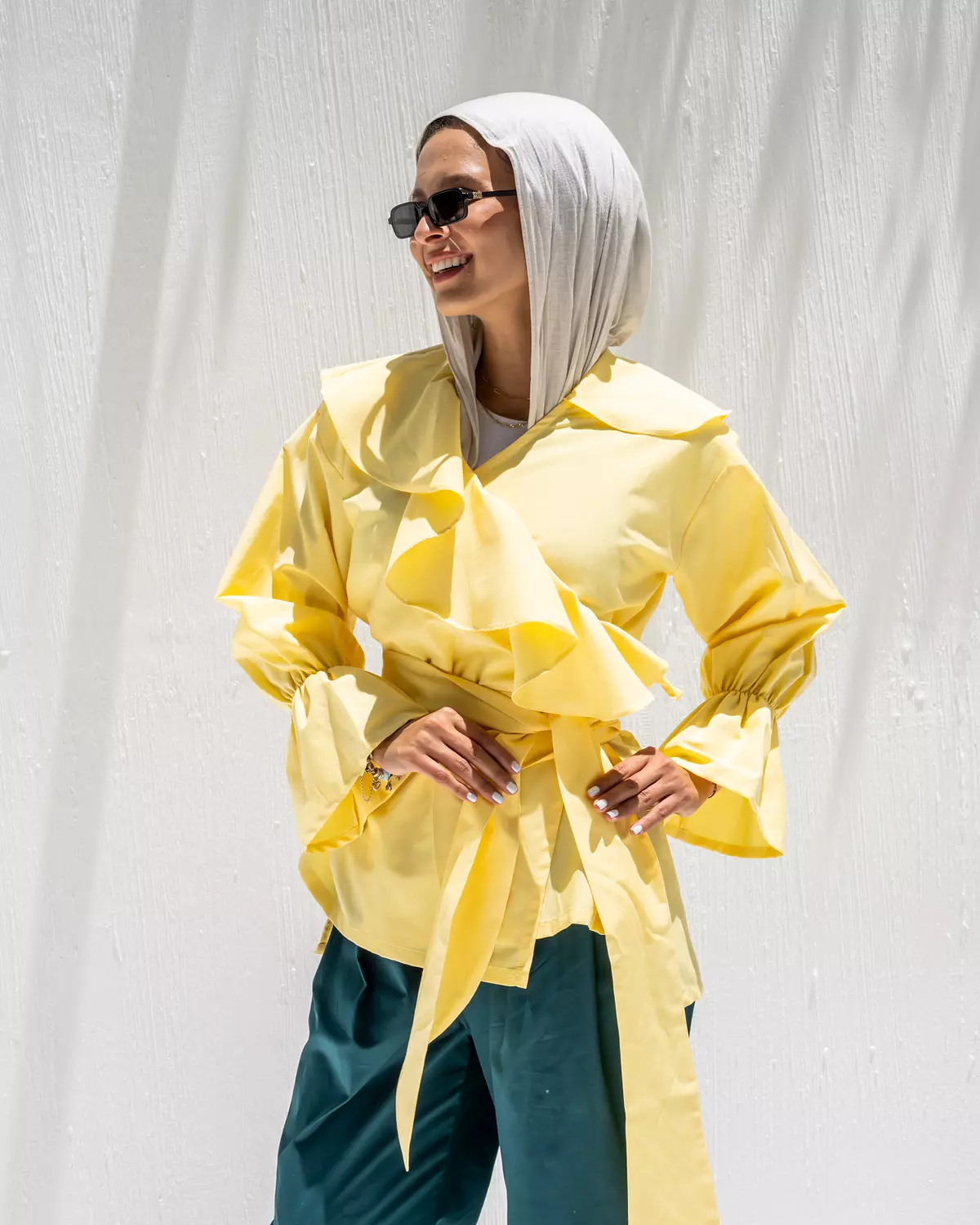 Ruffles chemise in yellow image