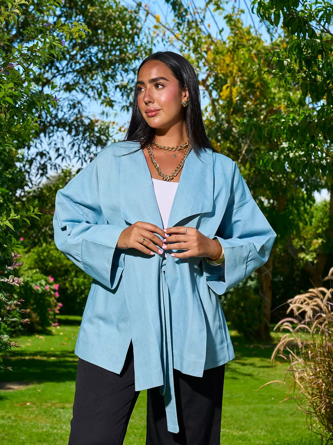 Worood Kimono Jacket _ Sky Blue image