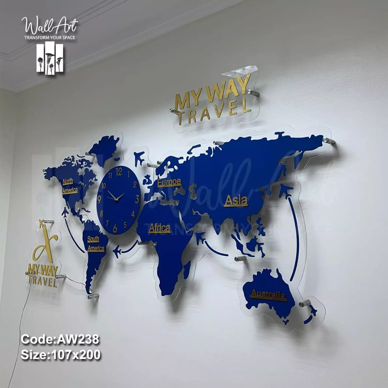 AW238-Lighted Acrylic World Map  5