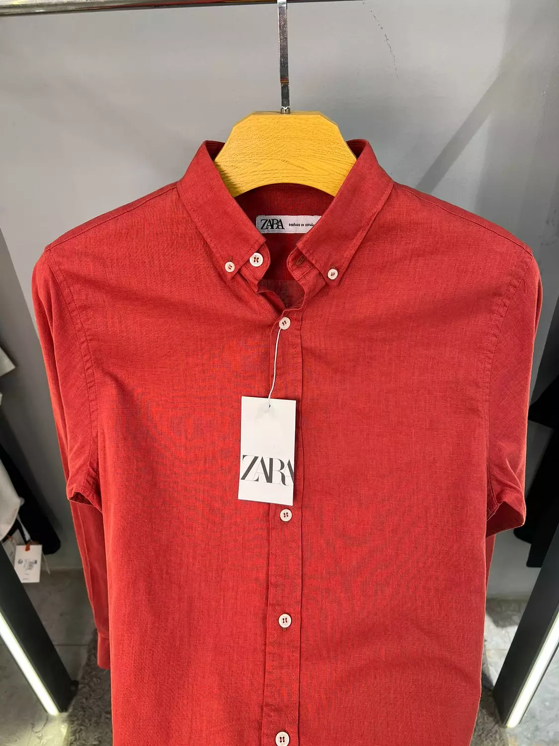 ZARA ORANGE RED LINEN SHIRT / 11738 1