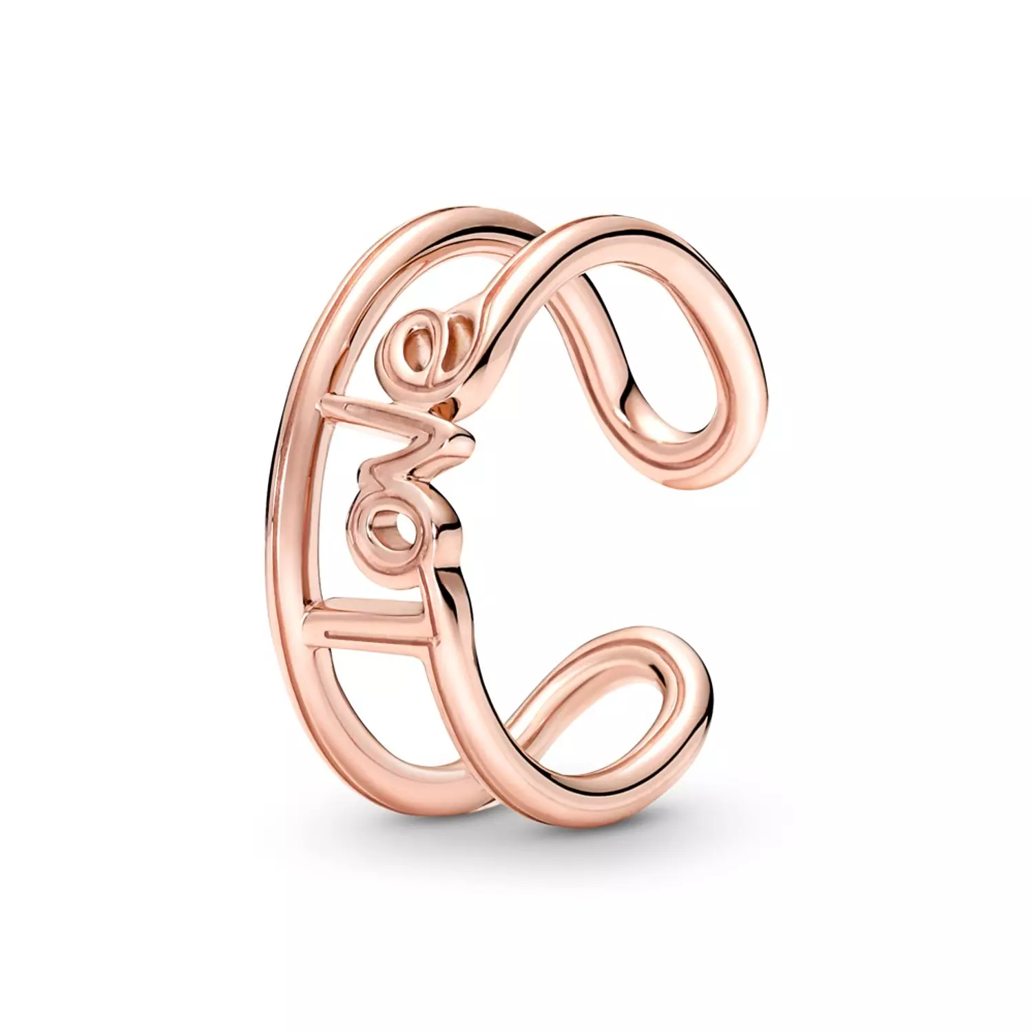 Love script 14k rose gold-plated ring image