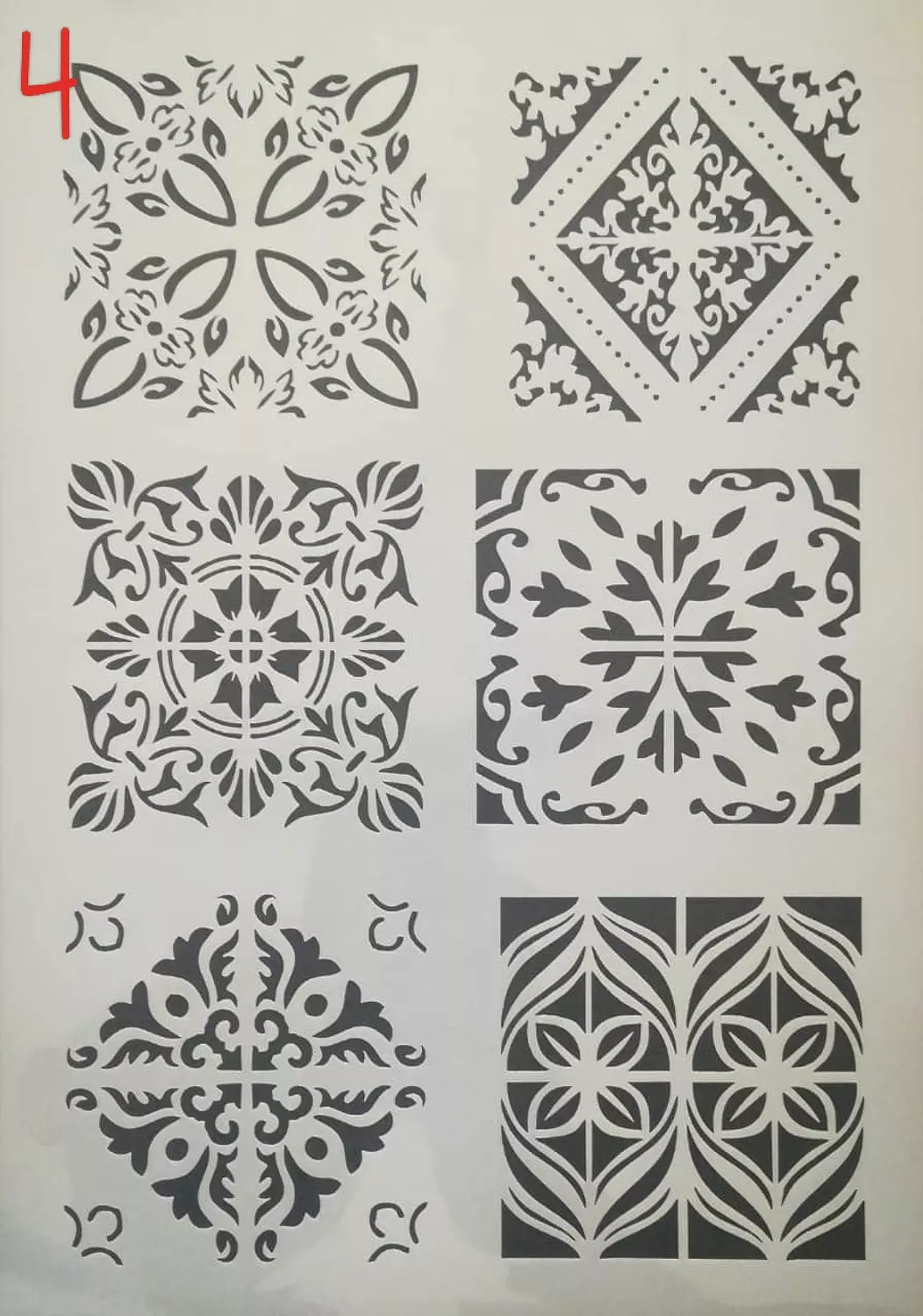 استنسل مفرغ (اشكال مختلفة) Stencils(Different forms) A4 23