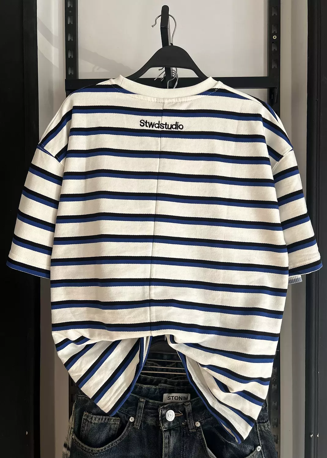 PULL&BEAR STRIPED SHORT SLEEVE T-SHIRT - BLUE 9