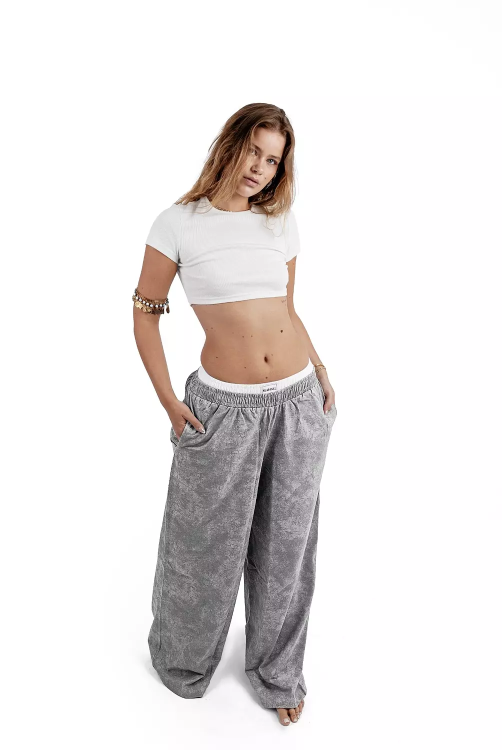 Washed Grey boxer sweatpants  image