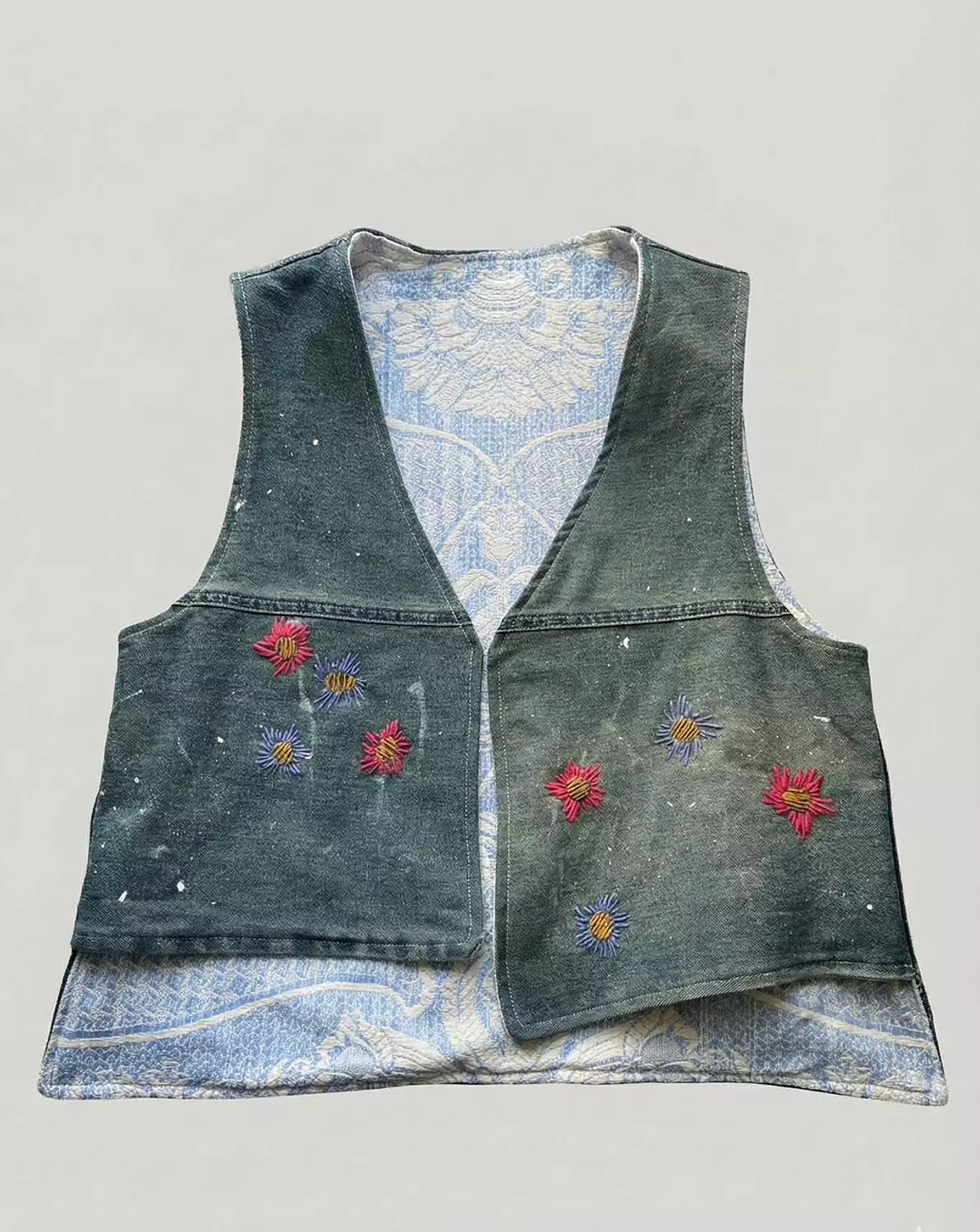 Reversible hand made vest by Heba Gamal 2