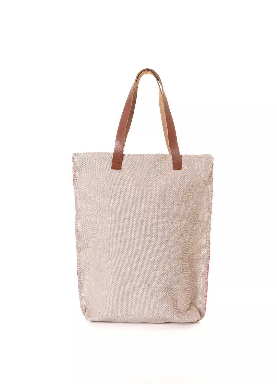 Embroidered Floral Carpet Bag with Genuine Leather Handles 1