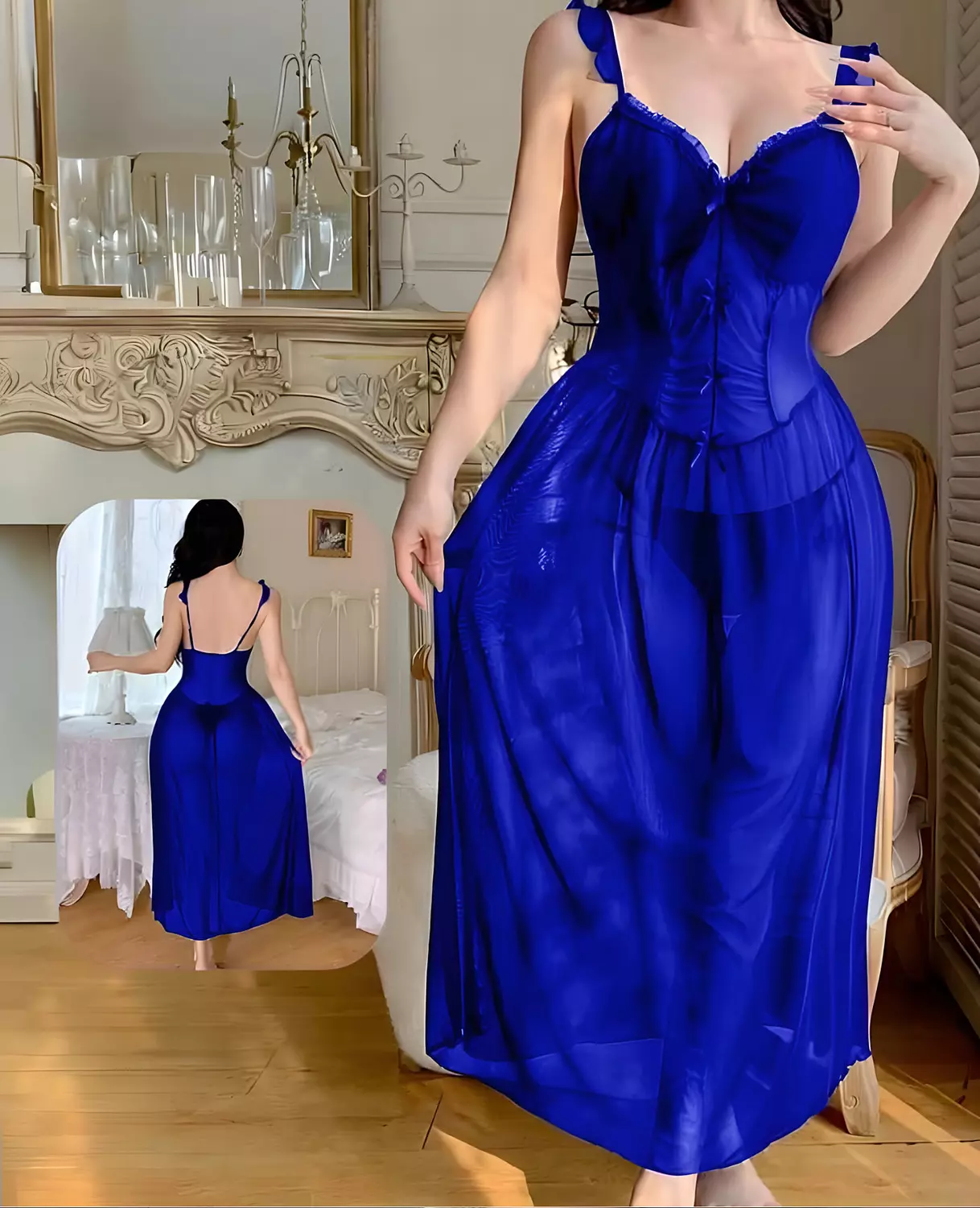 Enchanting Sheer Mesh Corset Gown 5