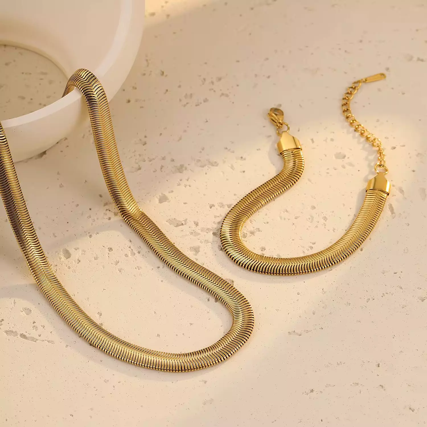Thick Snake chain Necklace - Bracelet image