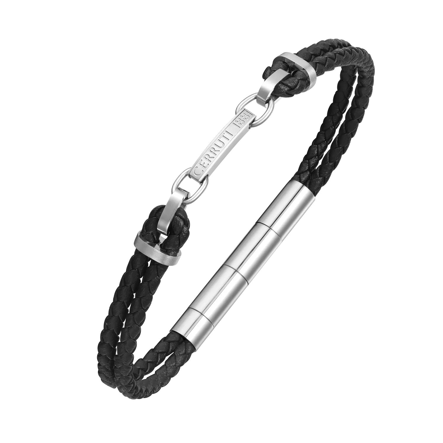 Cerruti 1881 Men's Sandro Black Textured Bracelet Leather CIAGB0014301 image