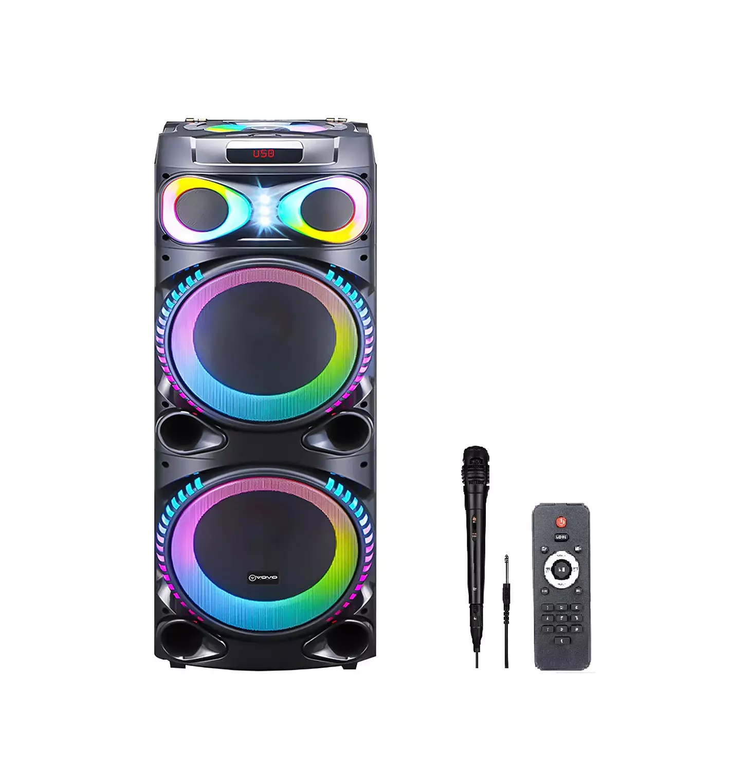 Vovo V-1210 Double 12 Inch Party Speaker with 80W Power image