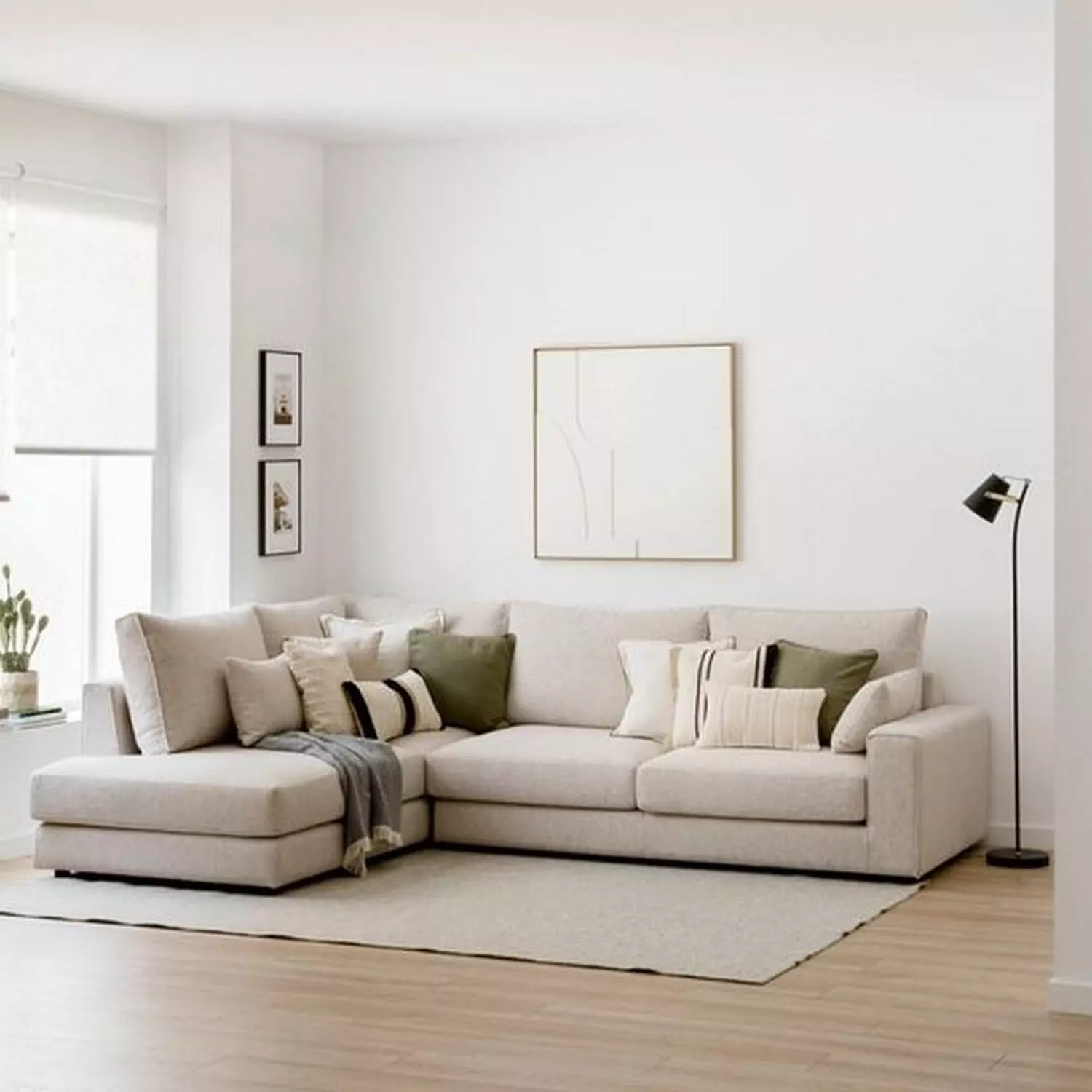 L Shape Sofa - Beige image