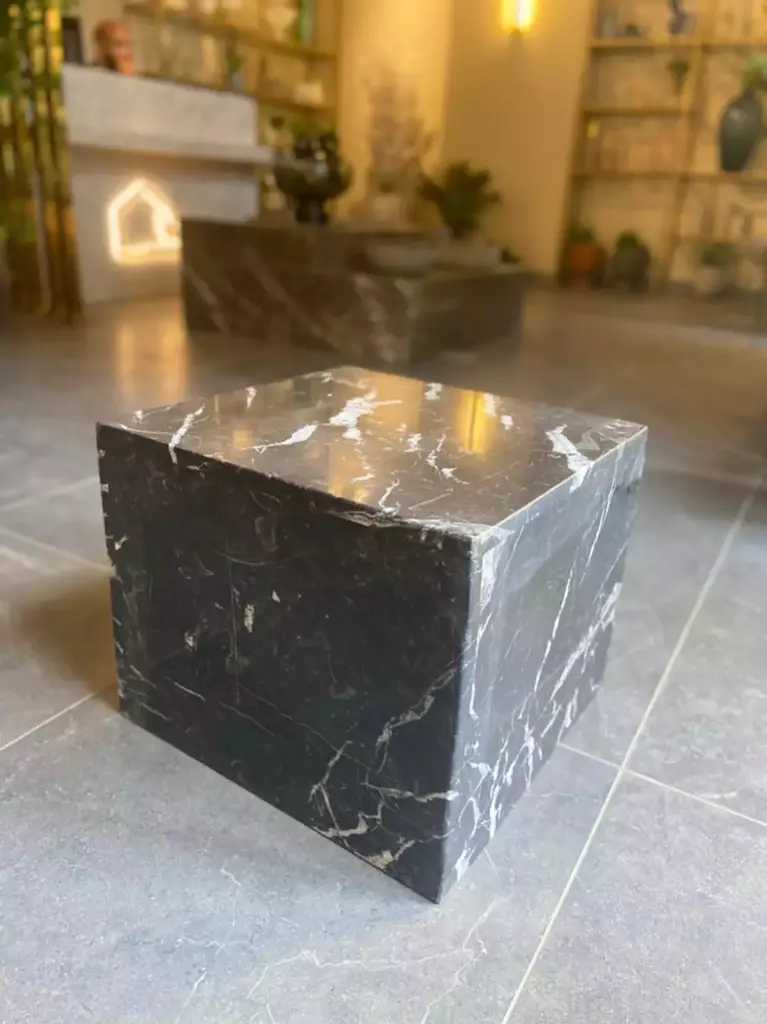 Marble Cube Side Table