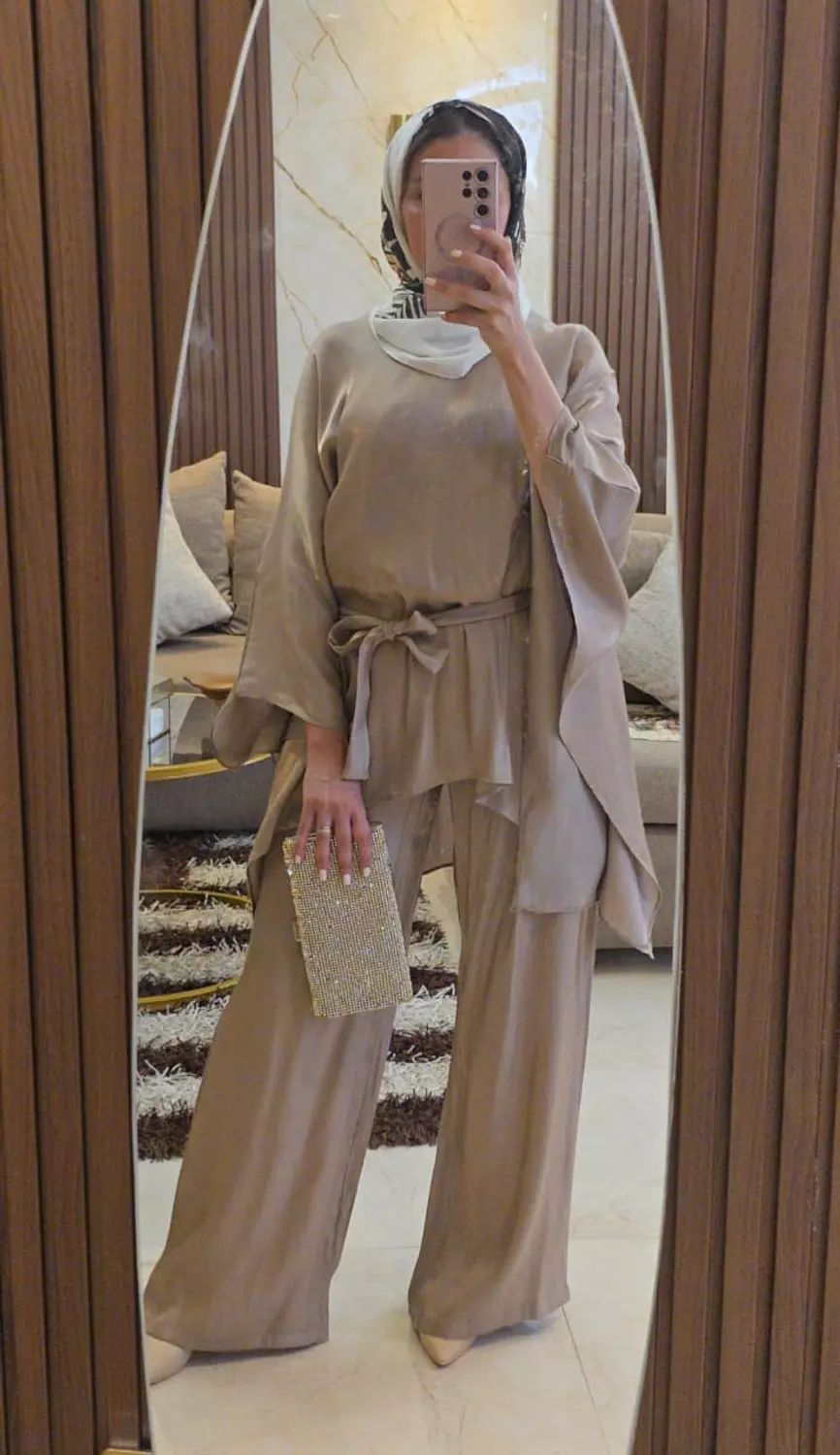 fluffy suit with belt 6