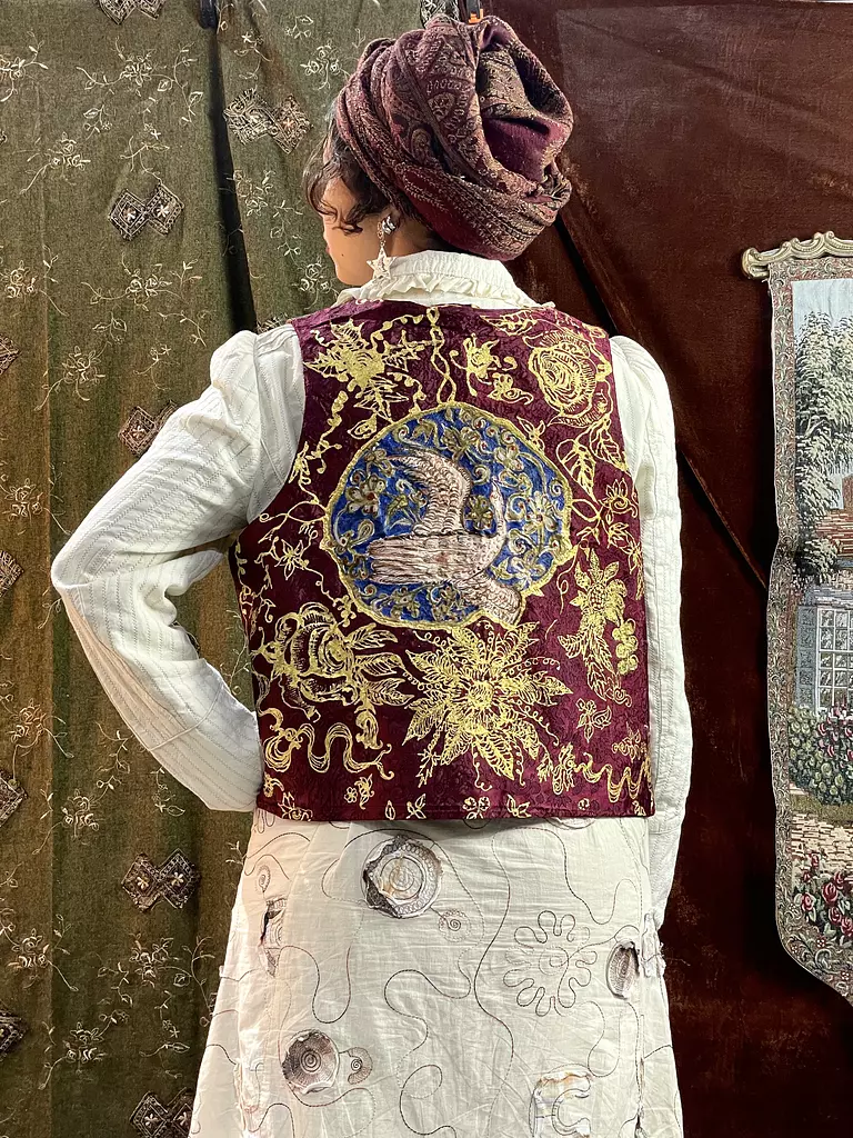 “Golden Era” recycled handmade reversible vest