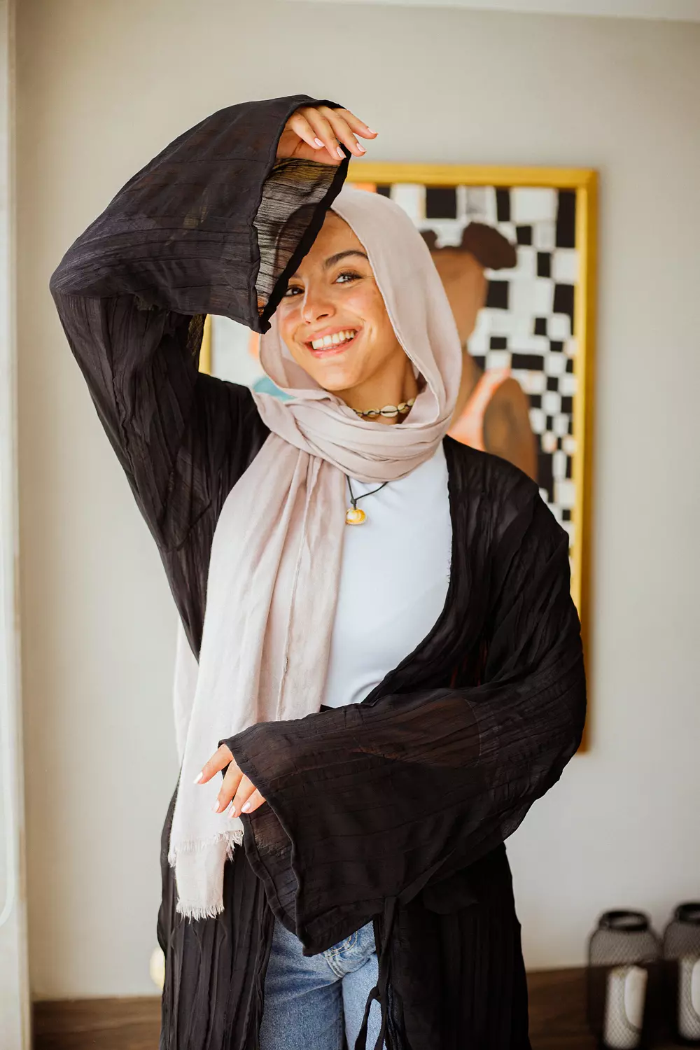 Black crushed kimono  hover image