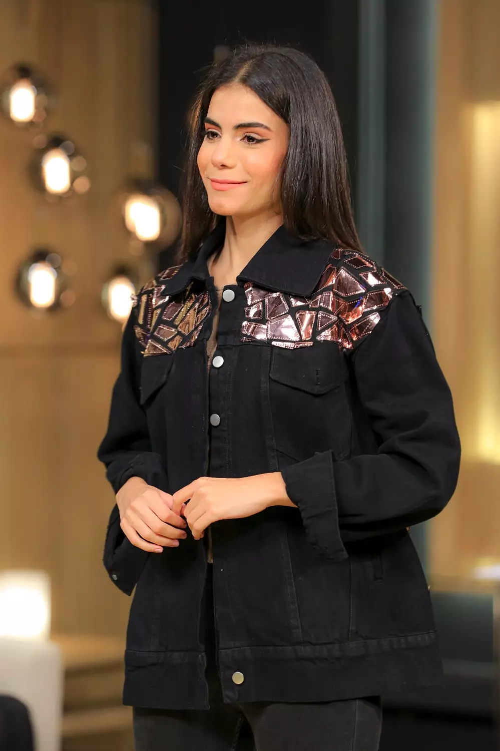 Sparkle denim jacket image
