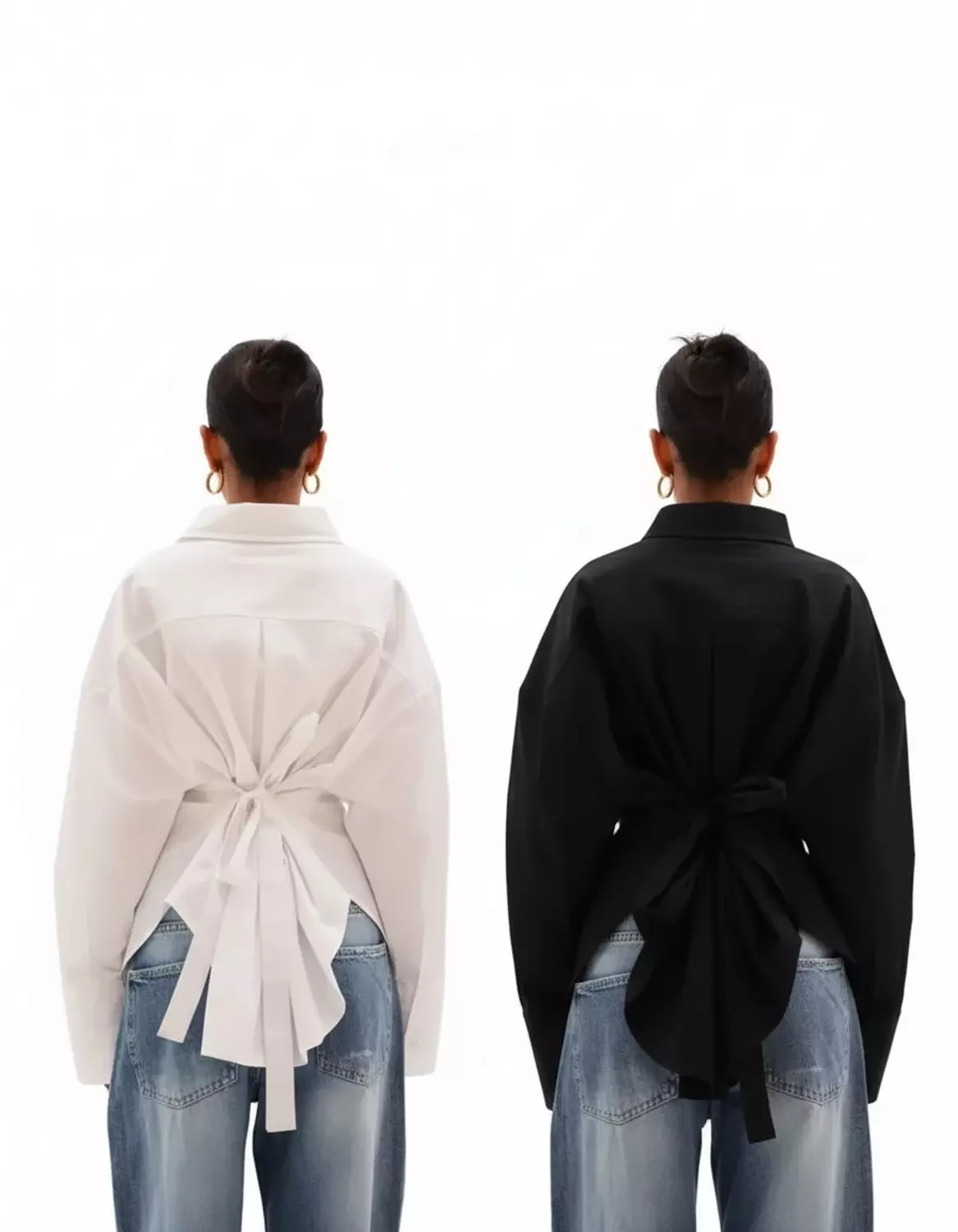 Lightweight Poplin Tie-Back Shirt – Relaxed Fit with Classic Details 2