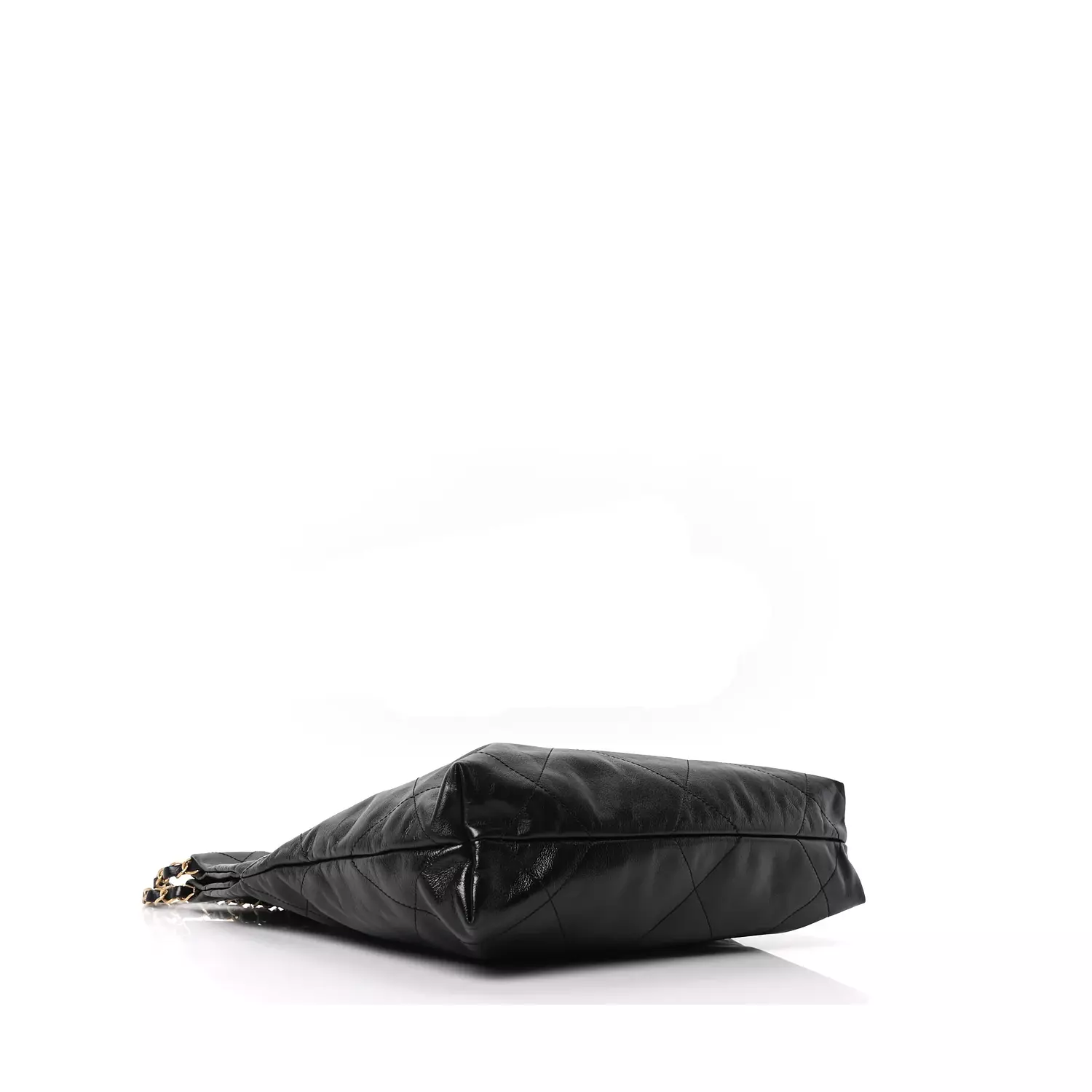 Chanel Shiny Calfskin Quilted Small Chanel 22 Bag in black.  hover image