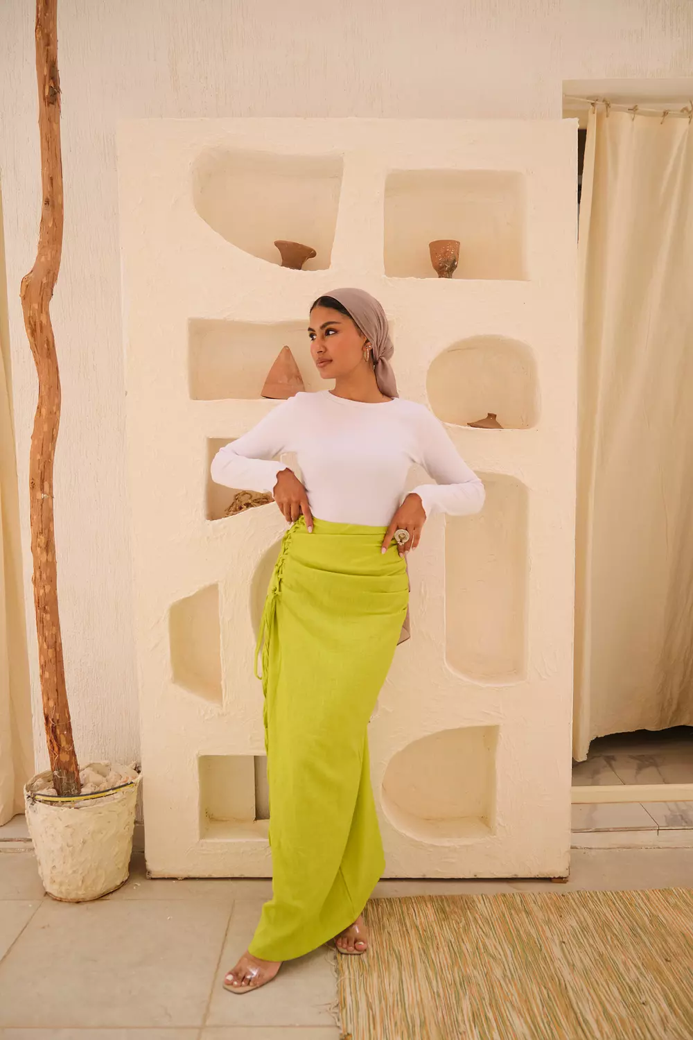 Linen side ties skirts  hover image