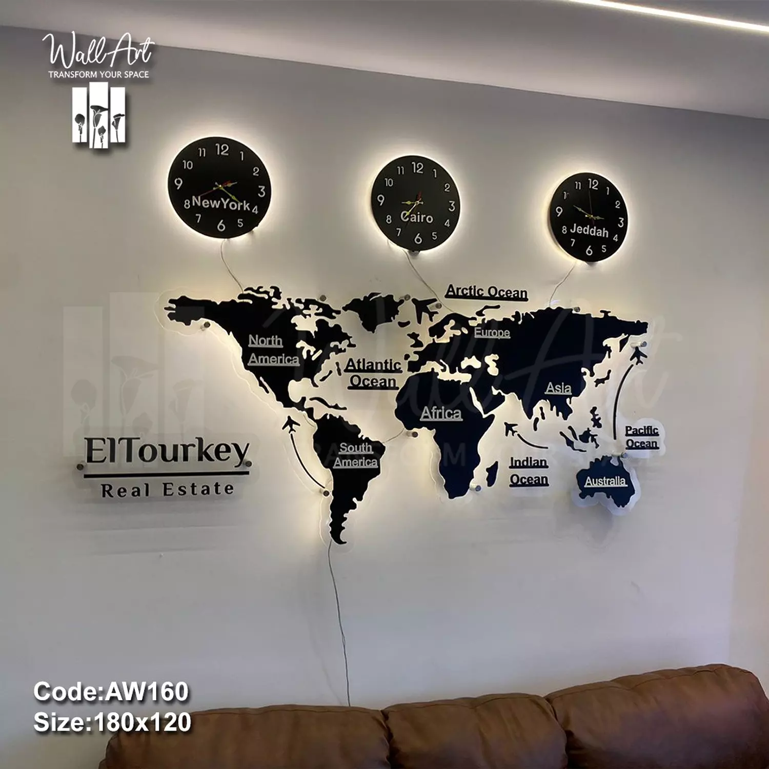 AW160-Lighted Acrylic World Map   4