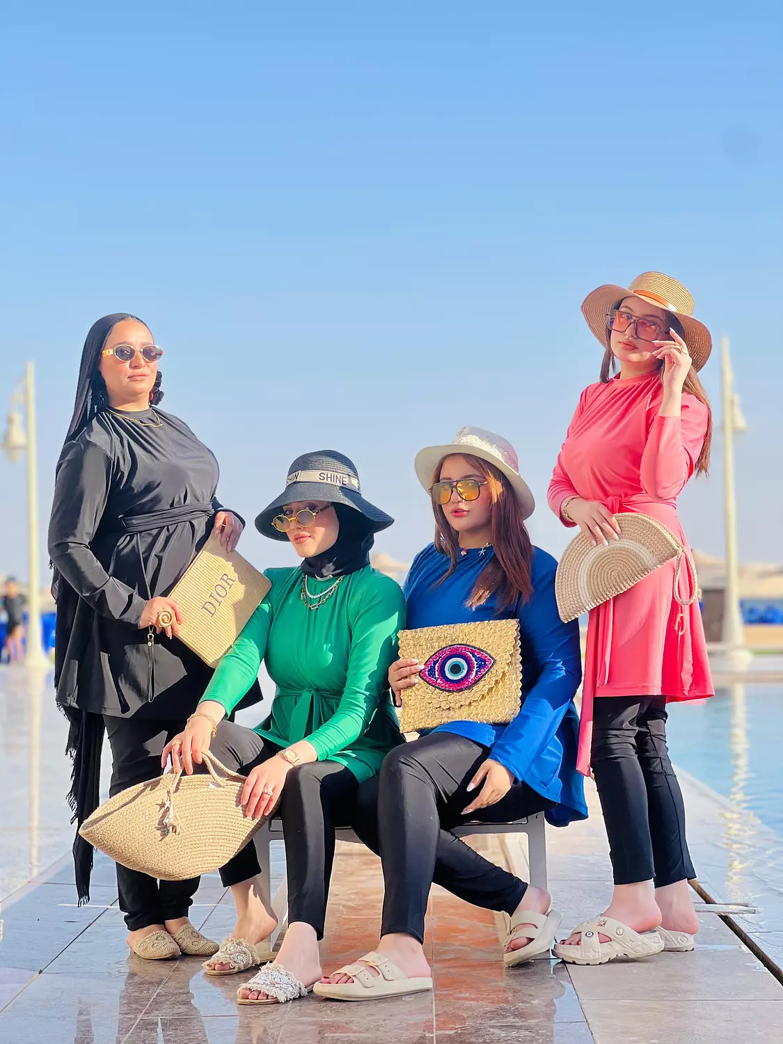 Waterproof Swimsuit (Long vest + legging + turban) hover image